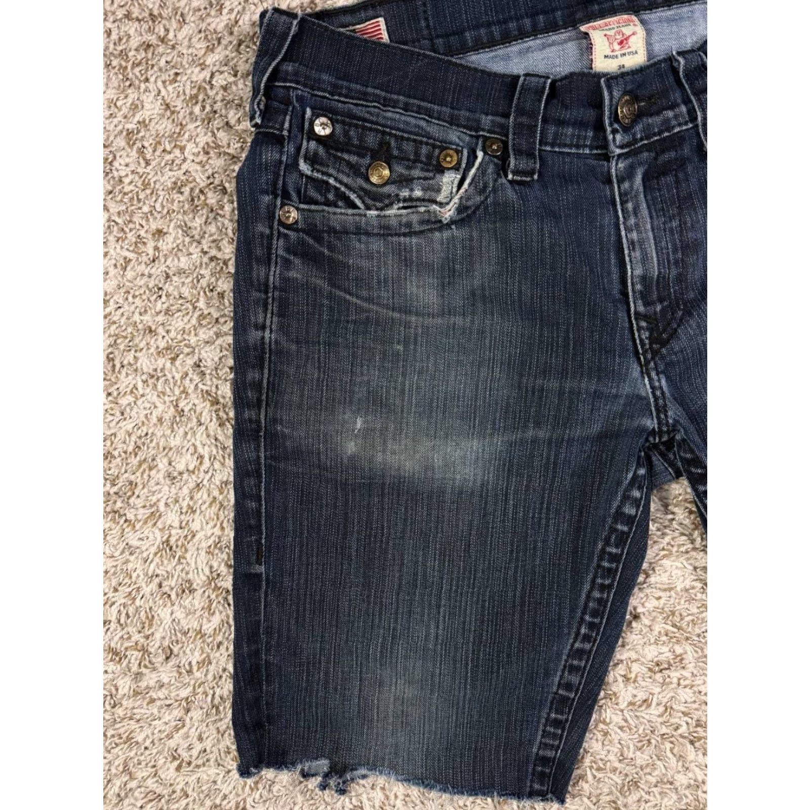 True Religion True Religion Ricky Denim Blue Cut Off Shorts Bermuda Men's 34 Made USA Blue USA Cotton Denim Summer Spring Mens Size US 34 / EU 50 - 4 Thumbnail