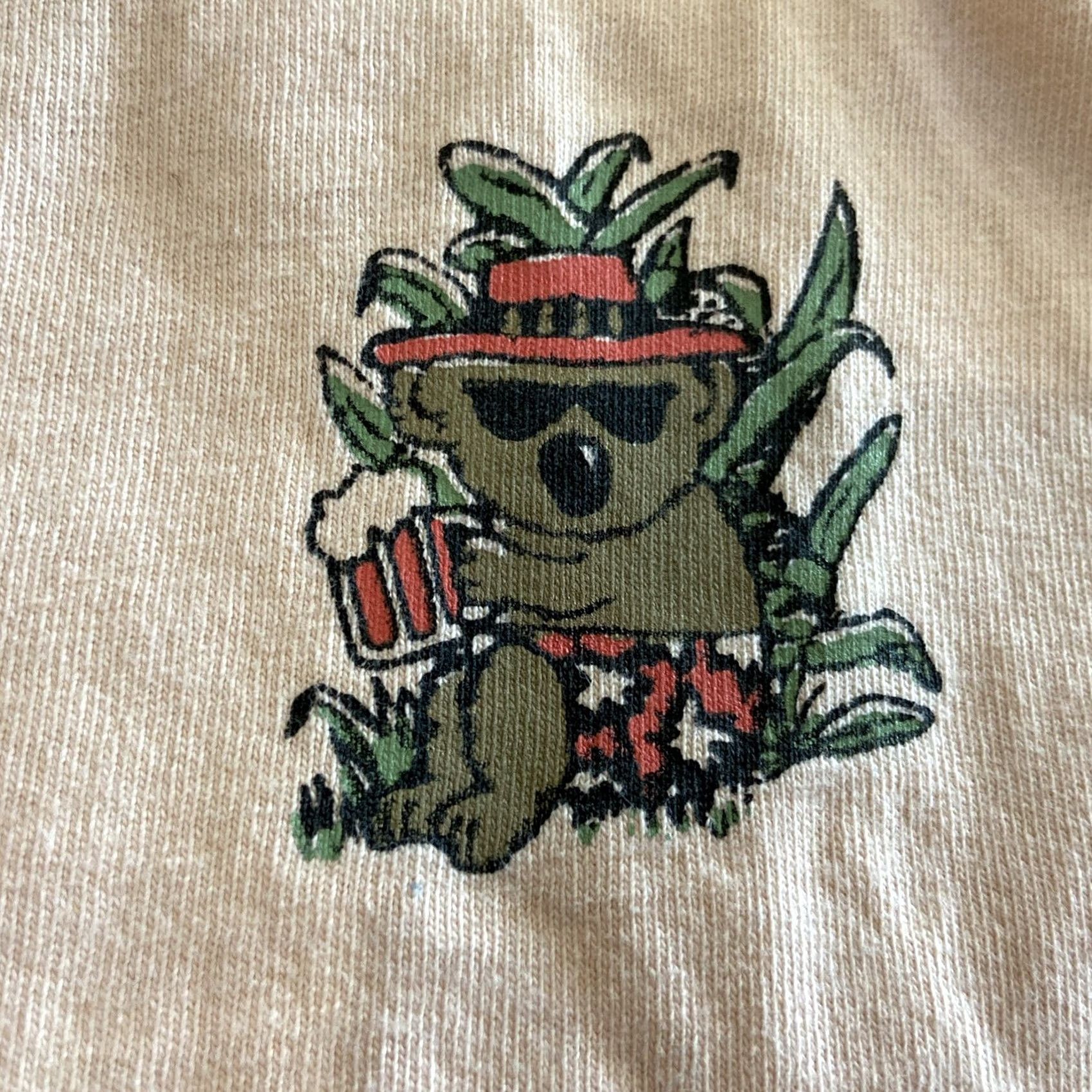 Anvil VINTAGE 80s Pink Koala Crop Top Destination Travel Shirt Large White Anvil T-Shirt L Mens Women? Size L / US 10 / IT 46 - 6 Thumbnail