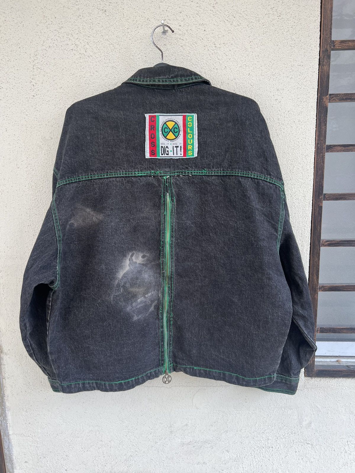 Cross Colours Vintage 90s Cross Colours Rips Fade Denim Oversized Jacket Size US XL / EU 56 / 4 - 15 Thumbnail