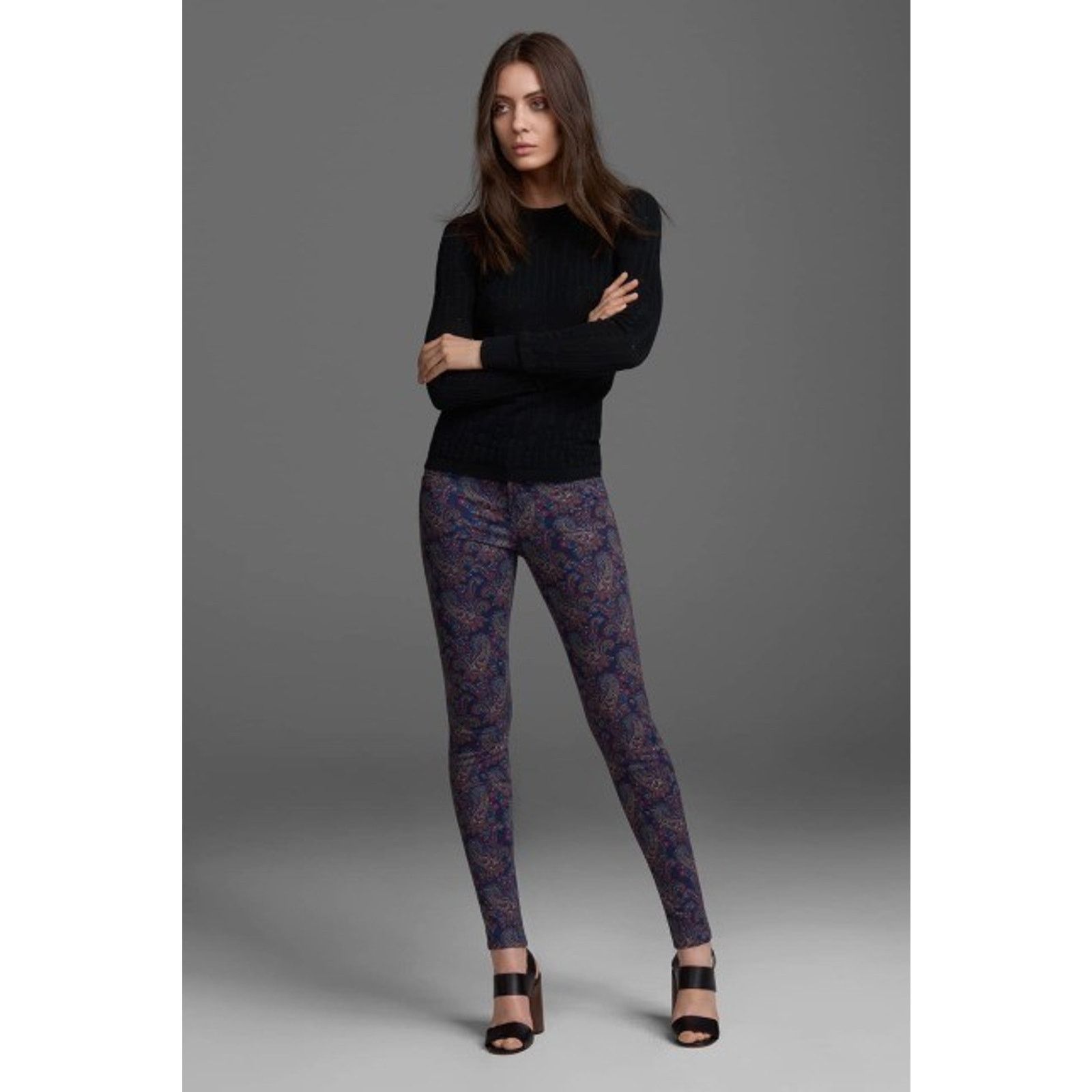 J Brand J BRAND MULTI COLOR ECLIPSE PAISLEY SKINNY MID RISE JEANS 28 Size 28" / US 6 / IT 42 - 1 Thumbnail