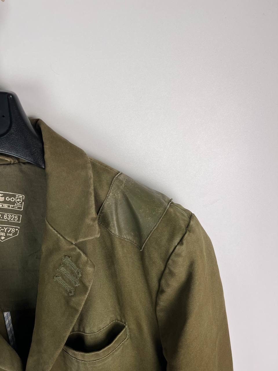 Diesel Diesel SK-Y78 khaki cotton leather trim blazer jacket Size US M / EU 48-50 / 2 - 7 Thumbnail