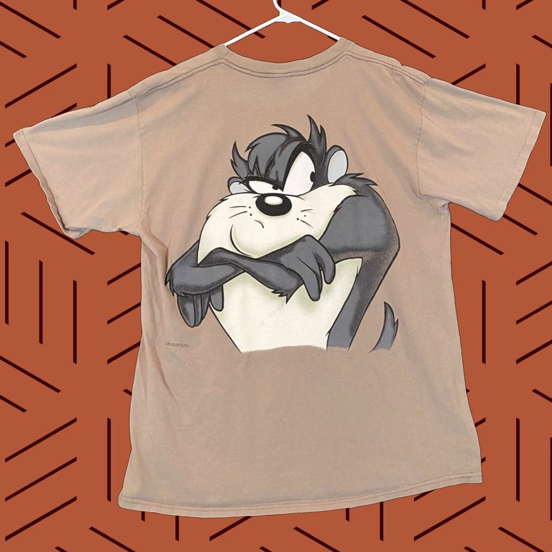 Changes VINTAGE Tasmanian Devil Shirt Men XL Brown Cartoon Taz Wear Tee Short Sleeve 90s Size US XL / EU 56 / 4 - 1 Thumbnail