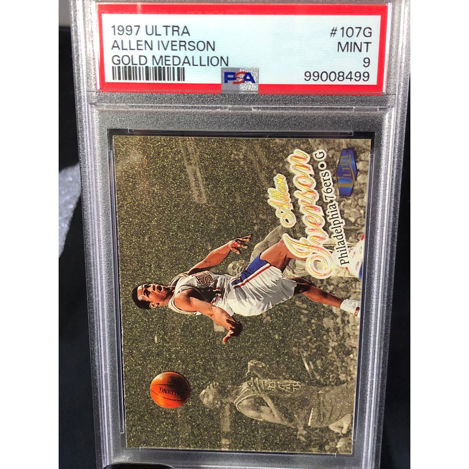 NBA 1997 Fleer Ultra Gold Medallion #107G Allen Iverson PSA 9 Size ONE SIZE - 3 Thumbnail