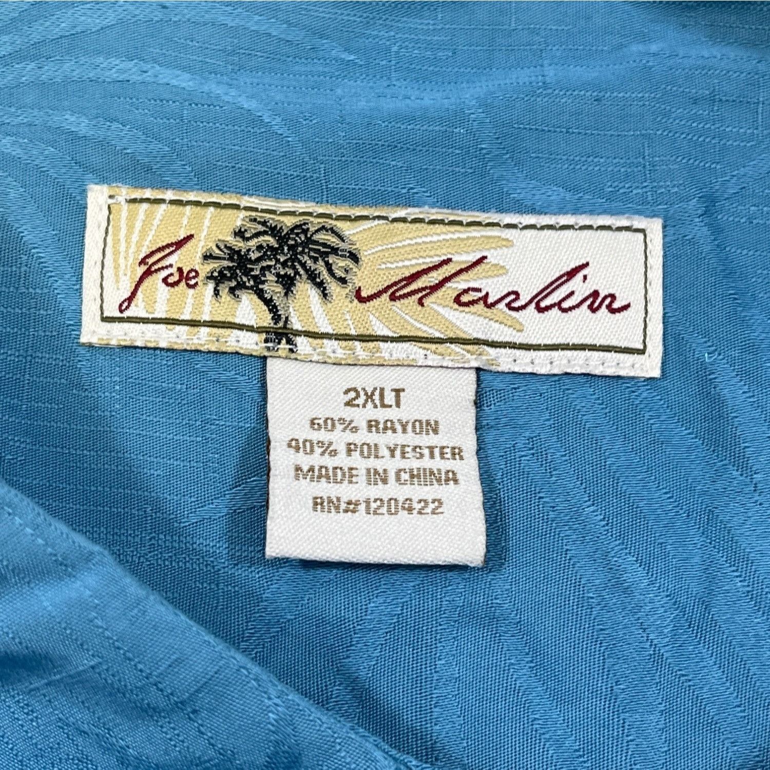 Other Joe Marlin Men's Turquoise Hawaiian Shirt/Button Up Sz 2XLT Size US XXL / EU 58 / 5 - 4 Thumbnail