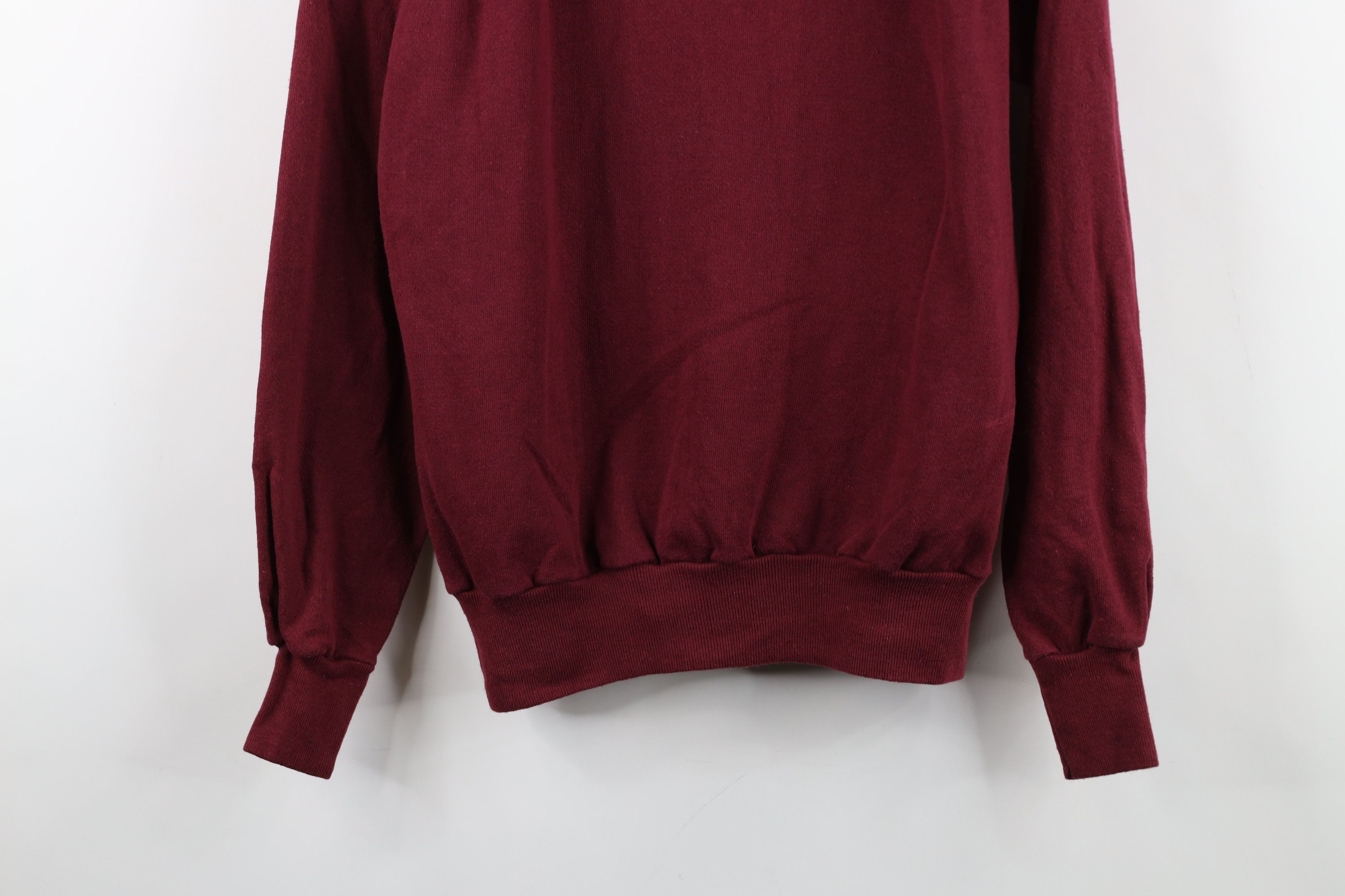 Vintage Vintage 70s 80s Streetwear Raglan Sweatshirt Burgundy USA Size L / US 10 / IT 46 - 3 Thumbnail