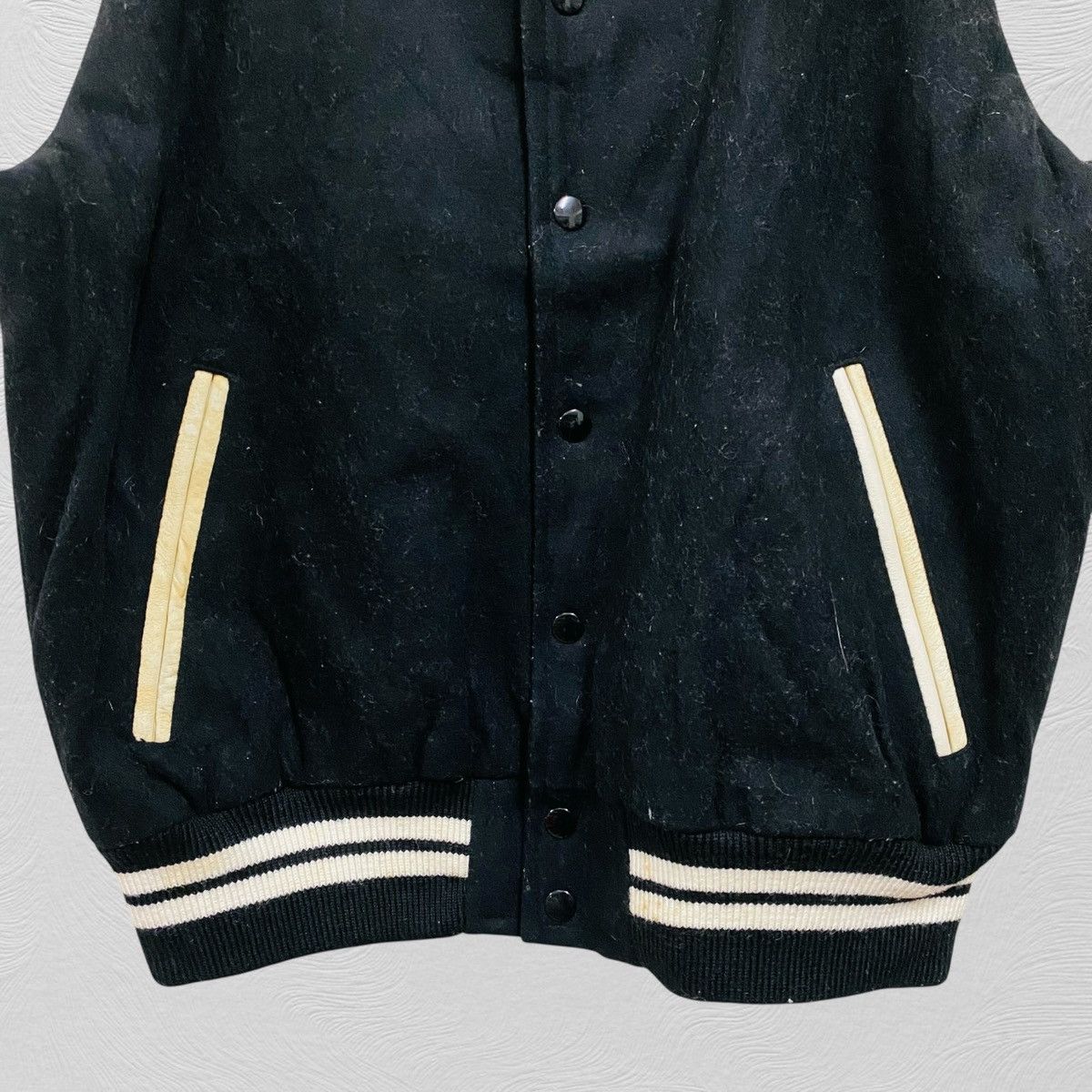 Vintage Vintage varsity jacket leather wool Size US XL / EU 56 / 4 - 4 Thumbnail