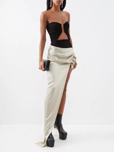 Rick Owens o1y0126 Maxi Skirt in Light Gray Size 28" / US 6 / IT 42 - 2 Thumbnail