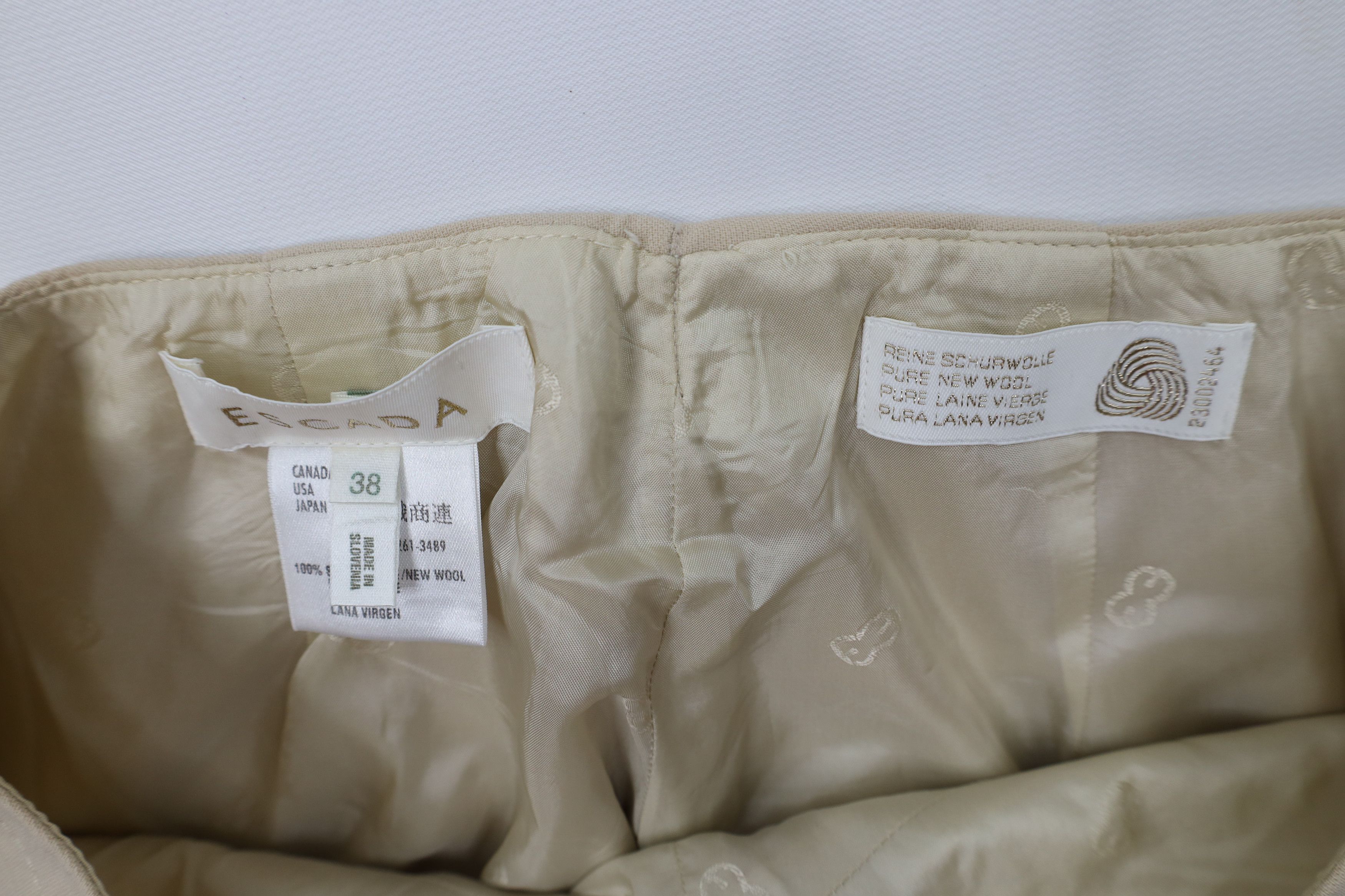Escada Vintage Escada Knit Flared Wide Leg Pants Trousers Beige Size 38" / US 16 / IT 52 - 8 Thumbnail