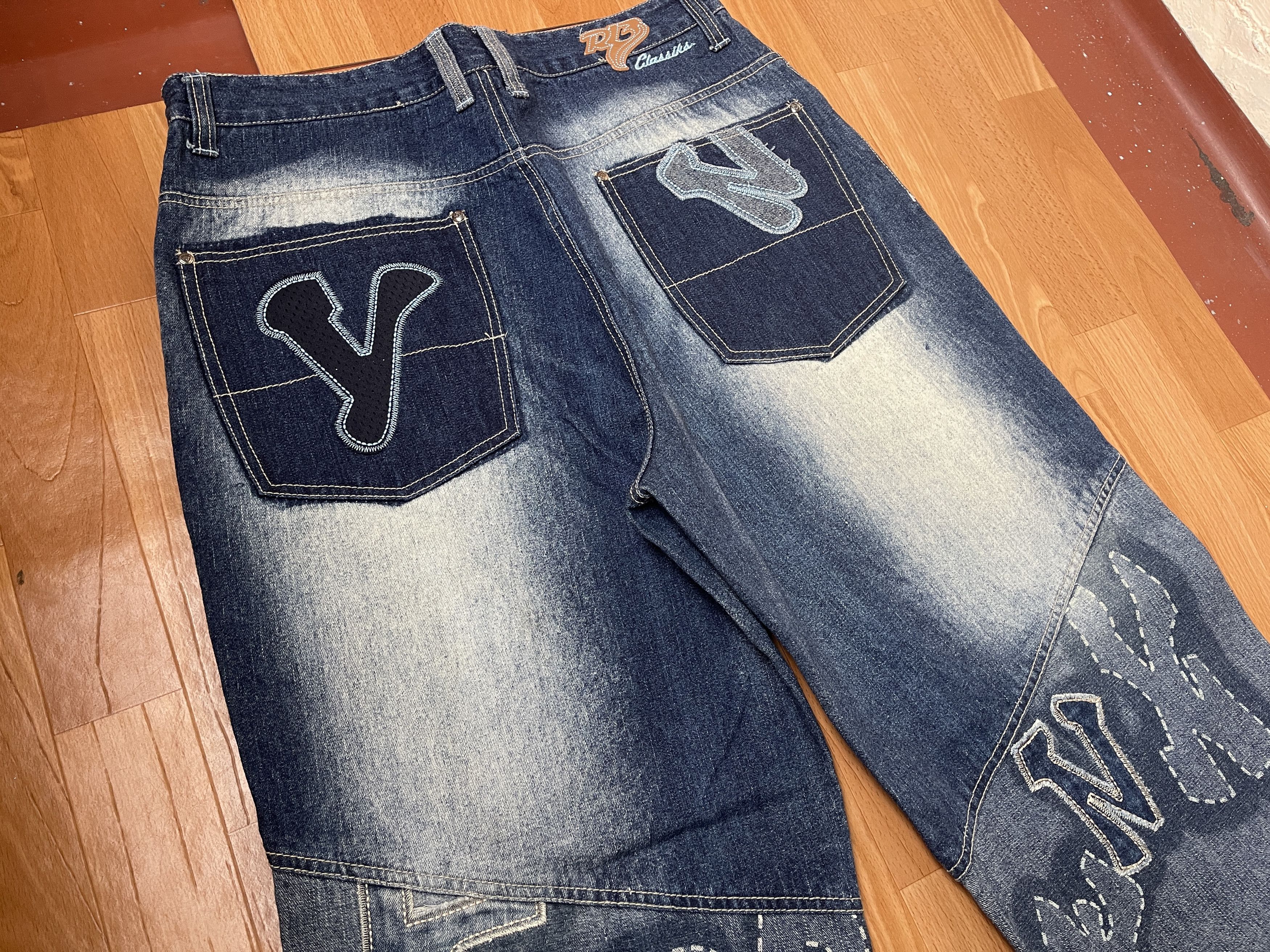 Other Raw Blue jeans, Bronx Brooklyn, vintage baggy 90s hip hop 36 Size US 36 / EU 52 - 6 Thumbnail