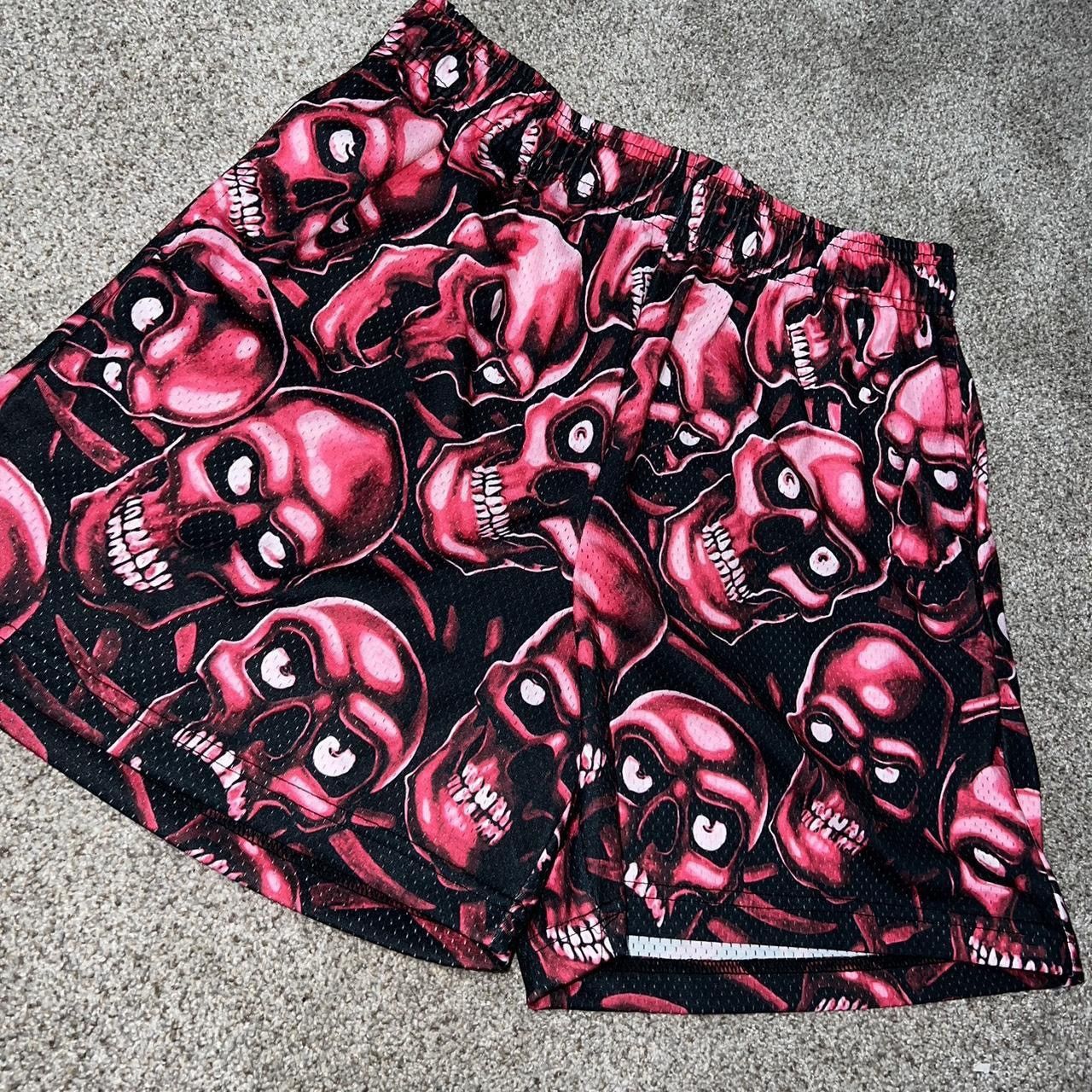 Other liquid blue skull style print red shorts mesh Size US 32 / EU 48 - 2 Thumbnail