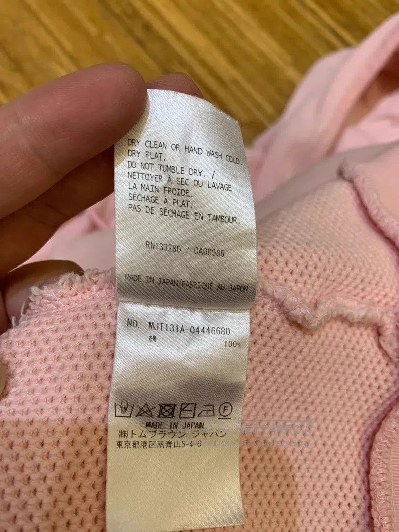 Thom Browne Thom Browne Cherry pink four-striped knitted hooded sweats Size US M / EU 48-50 / 2 - 5 Thumbnail