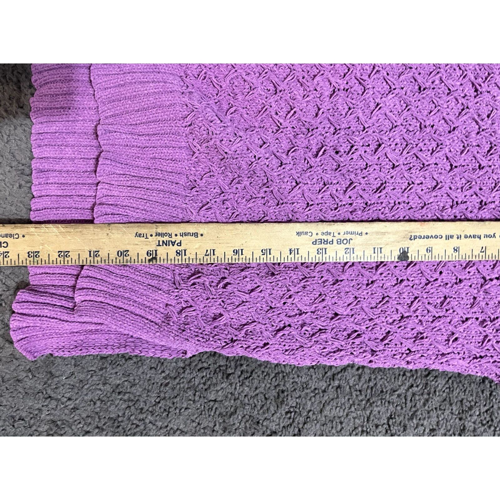 Vintage Seven7 Women's Purple Chenille Sweater Size S Small Open-Knit Crew Neck Pullover Knit Solid Long Sleeve Polyester Size S / US 4 / IT 40 - 5 Thumbnail