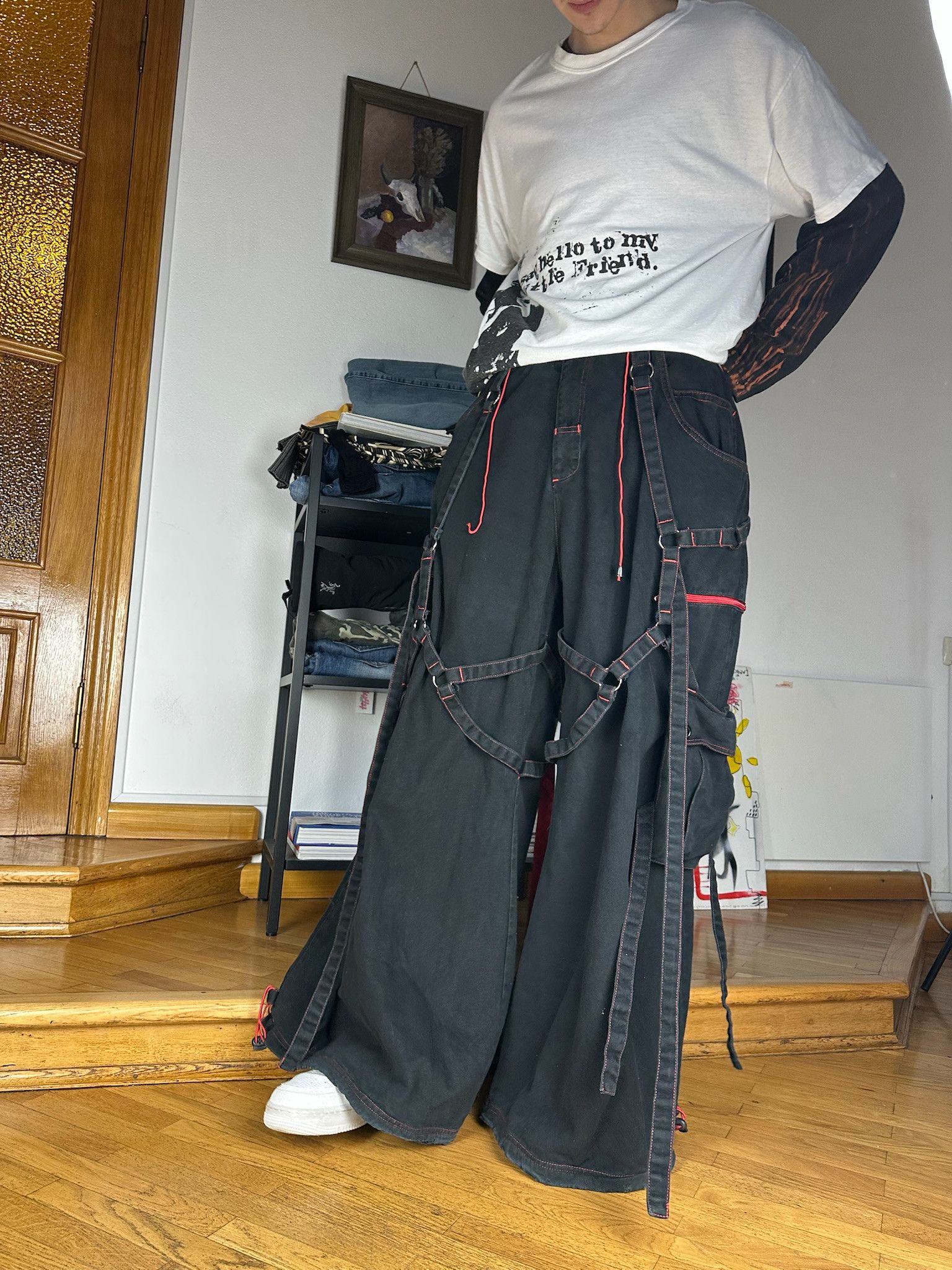 Rare Vintage Criminal Damage Bondage parachute Cargo Pants
