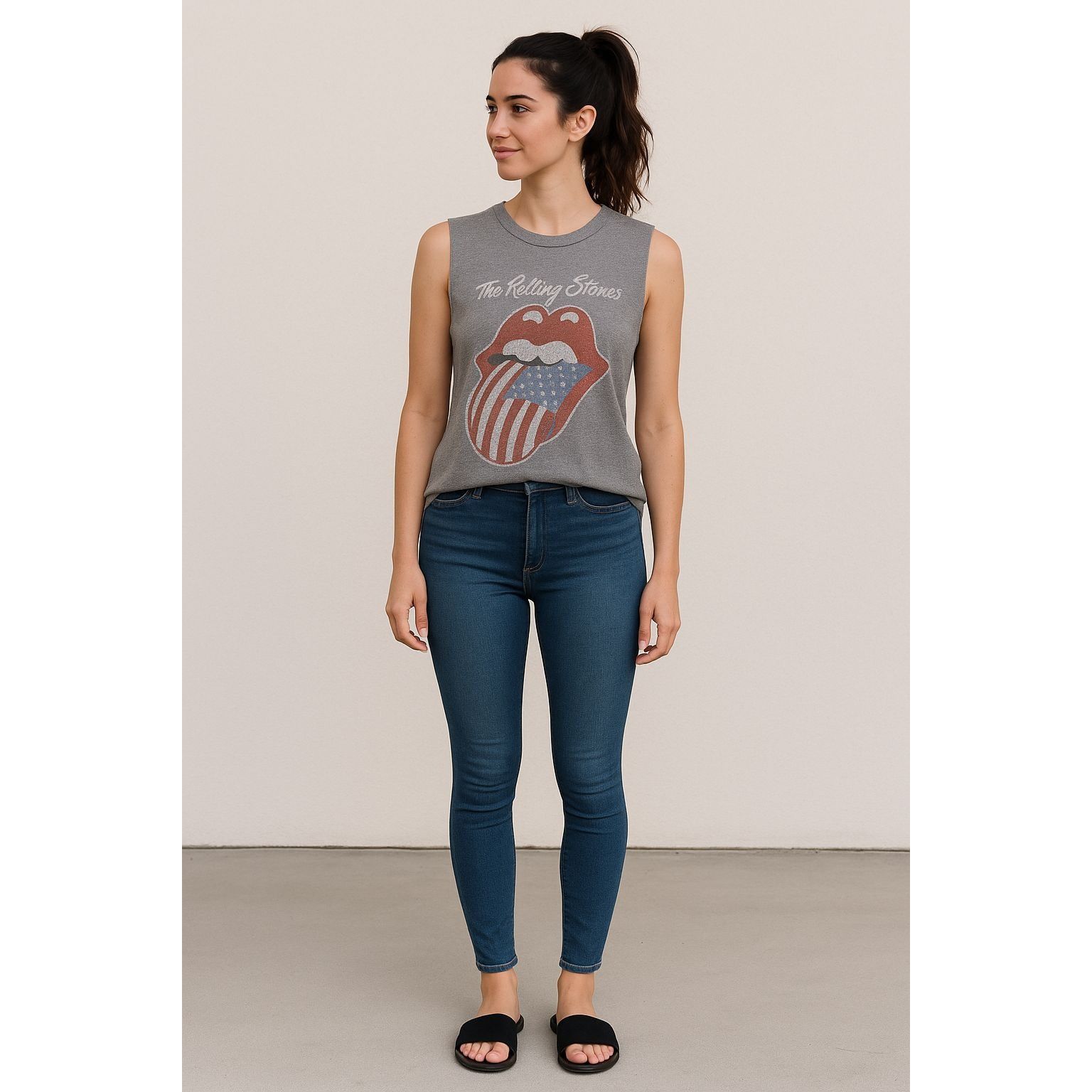 The Rolling Stones Rolling Stones Gray Small Tank Top Band Tee Y2K Rock America Size S / US 4 / IT 40 - 1 Thumbnail