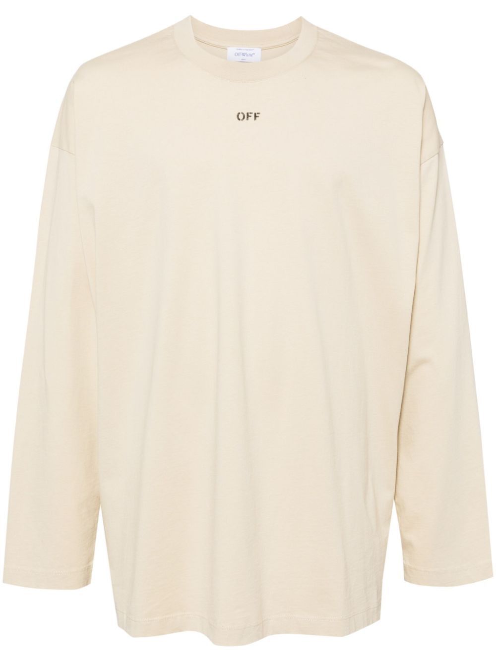 Off-White o1s22i1n1124 Oversized Long Sleeve T-Shirt in Beige Size US XL / EU 56 / 4 - 1 Thumbnail