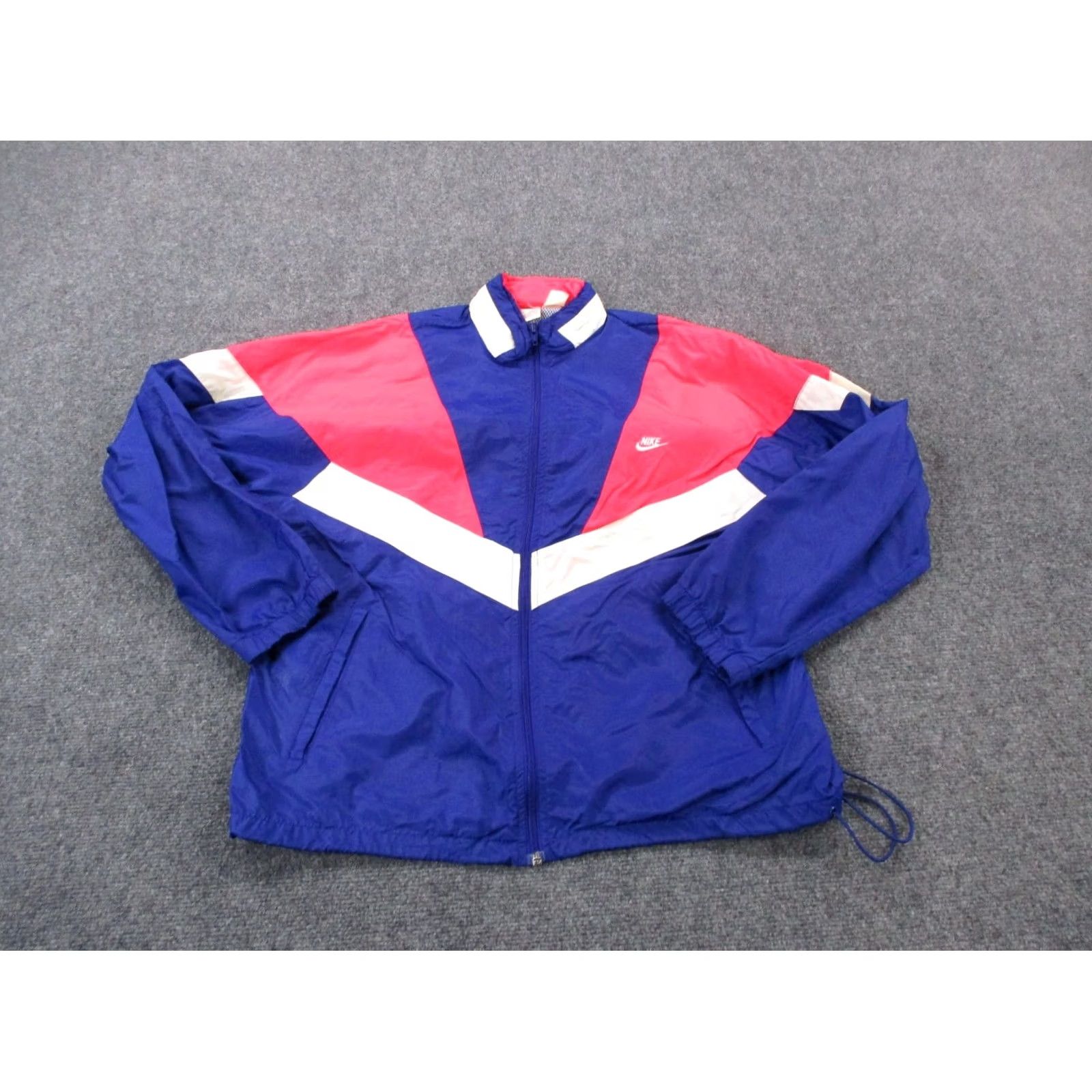 Nike Nike Jacket Women's L Pink Blue Nylon Windbreaker Track Retro 90s - Multicolor Full Zip Wind Resistant Logo Pockets Photo Measurements Included Size L / US 10 / IT 46 - 2 Thumbnail
