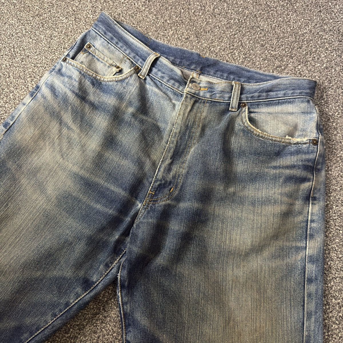 Warehouse Vintage 90s Japanese Denim Warehouse Dirty Destroyed Denim Size US 34 / EU 50 - 3 Thumbnail