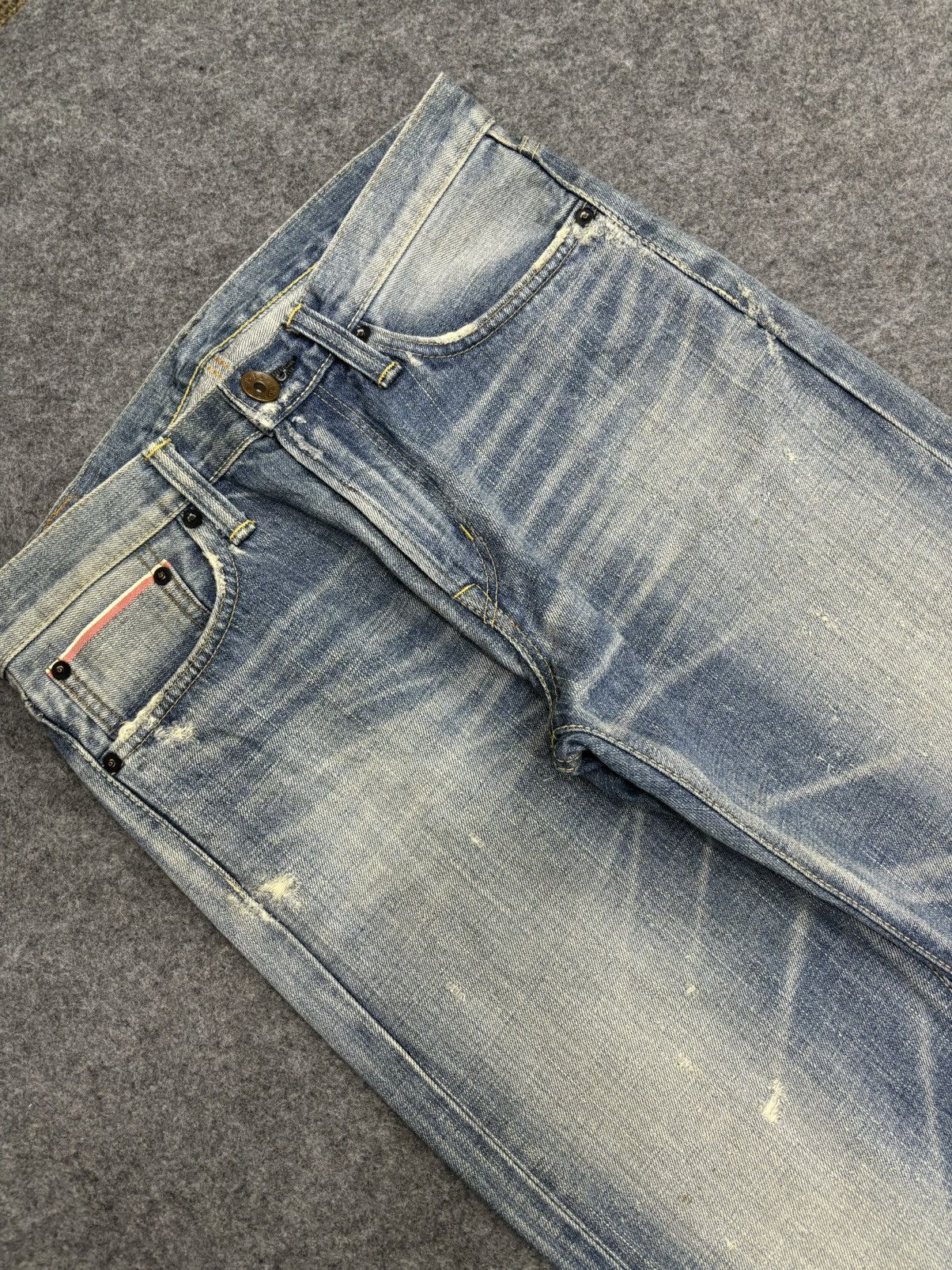 Edwin 💥Insane 90s Style💥Edwin 504ZX Slevedge Distressed Denim F538 Size US 31 - 10 Thumbnail