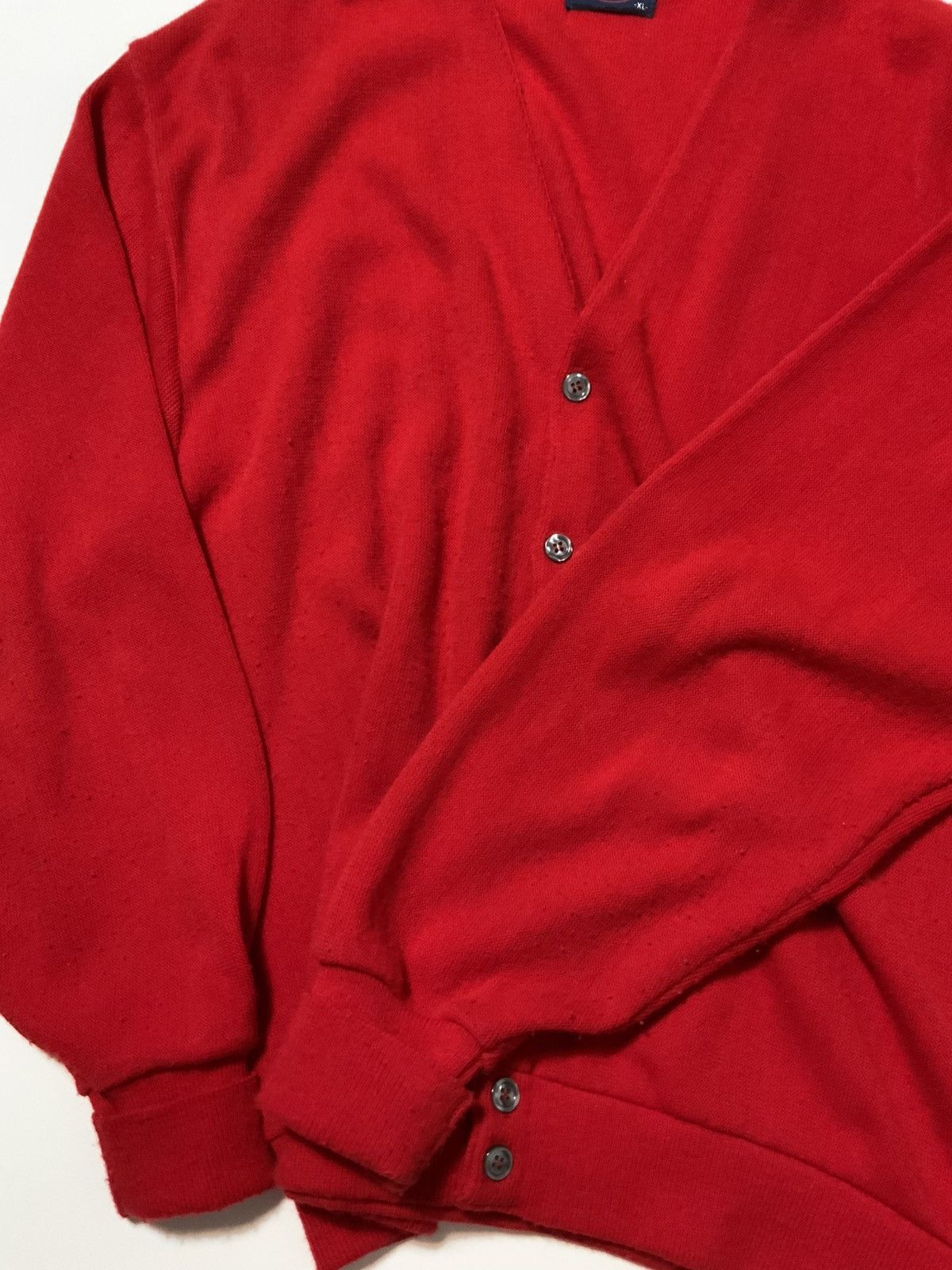 Other Vintage 70s 80s Pine State Red Acrylic Knit Cardigan Sweater Size US XL / EU 56 / 4 - 6 Thumbnail
