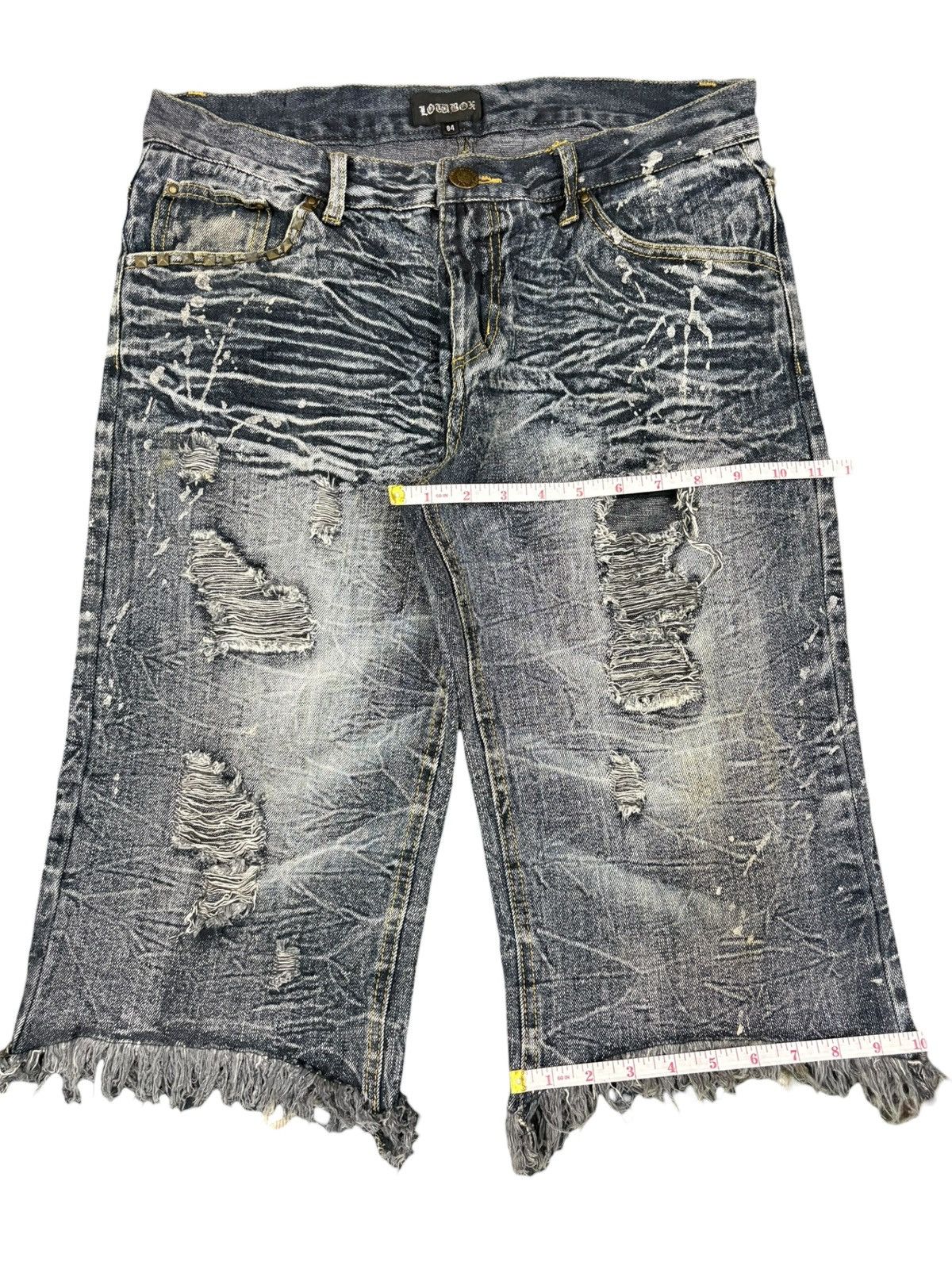 LOWBOX Vintage Japanese Lowbox Painted Distress Jeans Shorts Jorts Size US 32 / EU 48 - 12 Thumbnail
