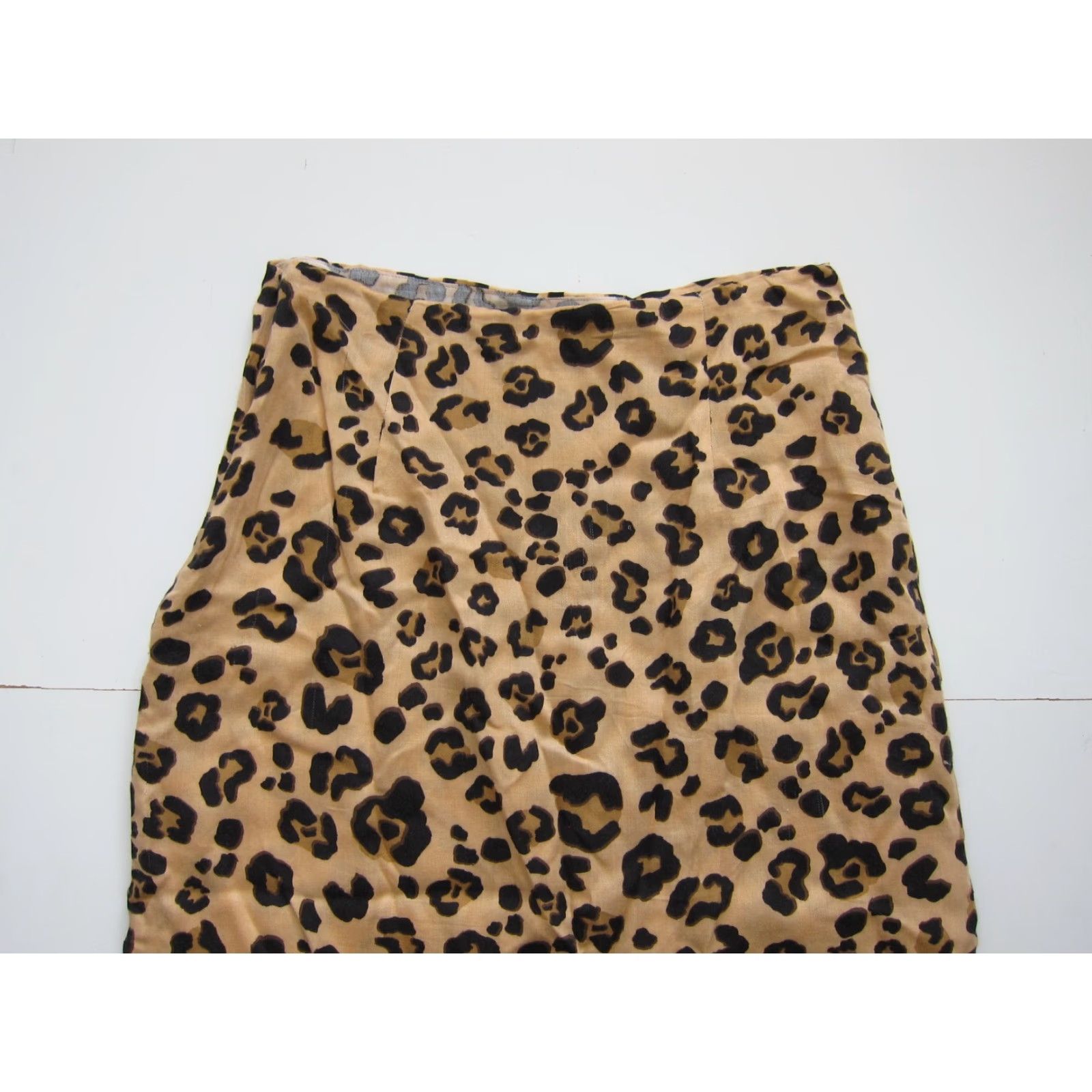 Vintage Stillwater Stillwater 100% Rayon Brown Leopard Print Pencil Straight Skirt XL Women Midi Zip Lined Size 40" / US 18 - 7 Thumbnail