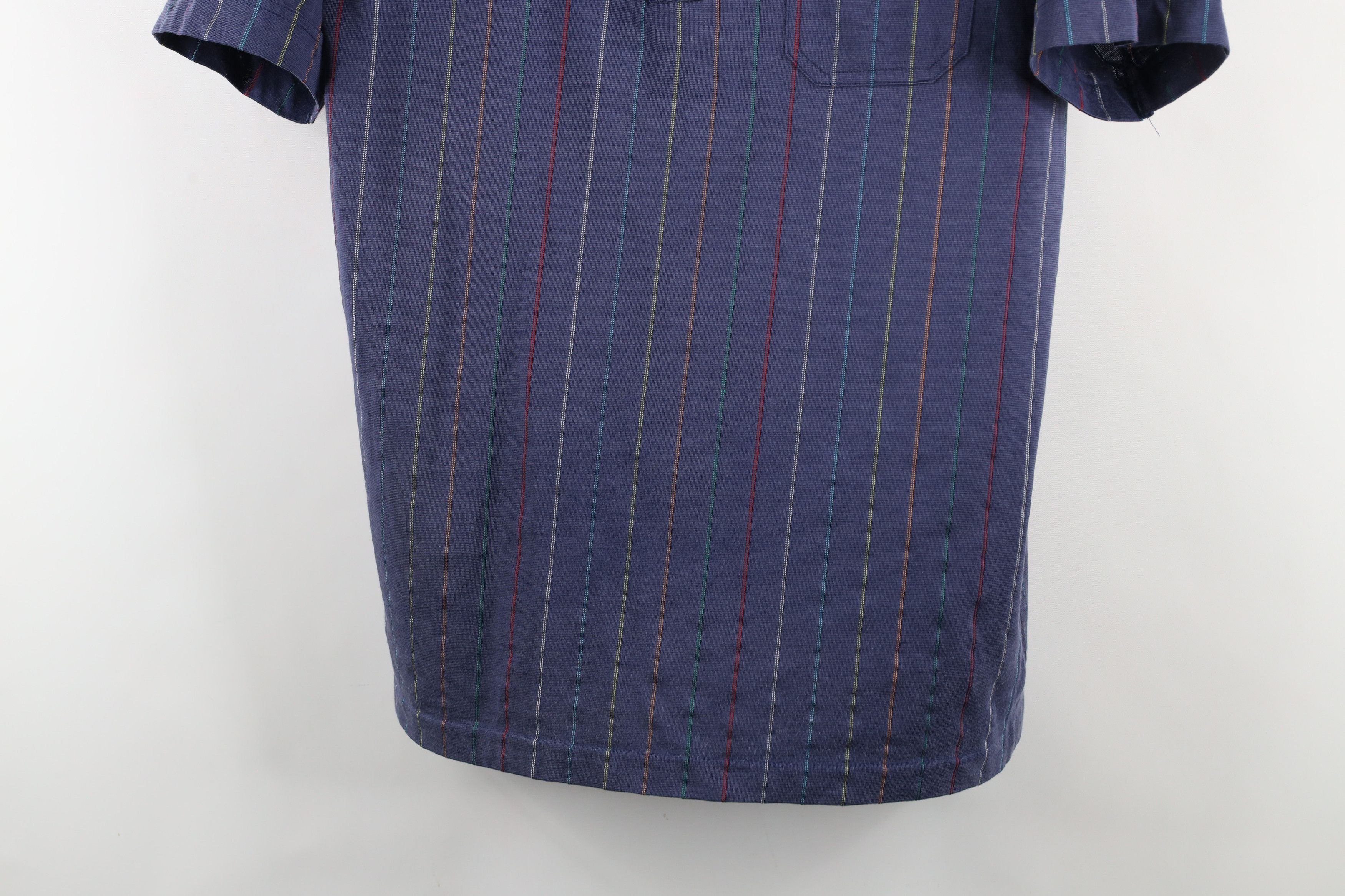 Vintage Vintage 70s Streetwear Striped Knit Collared Polo Shirt Size US L / EU 52-54 / 3 - 3 Thumbnail
