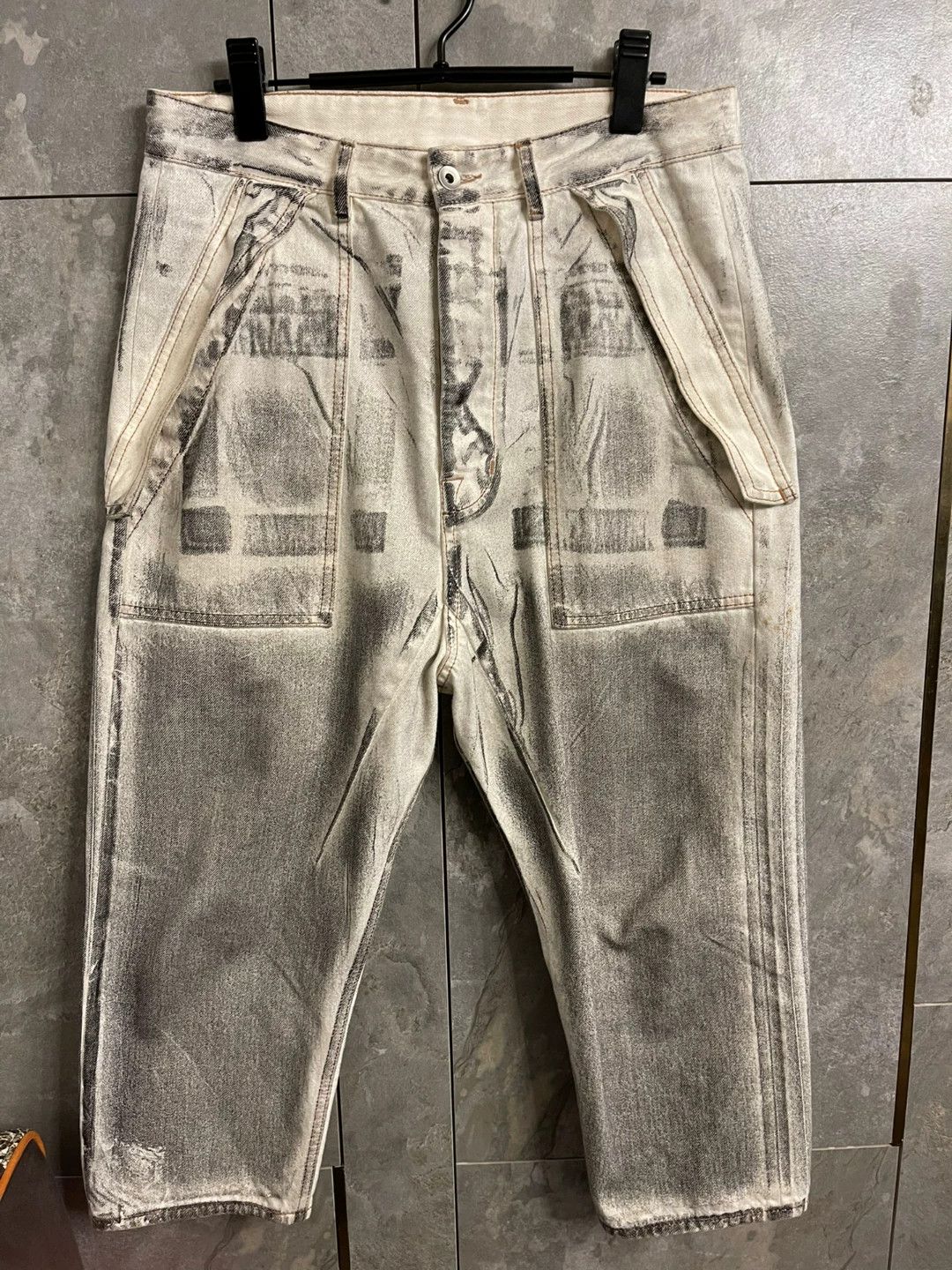 Rick Owens Drkshdw rick owens drkshdw zebra print long pants Size US 32 / EU 48 - 1 Thumbnail