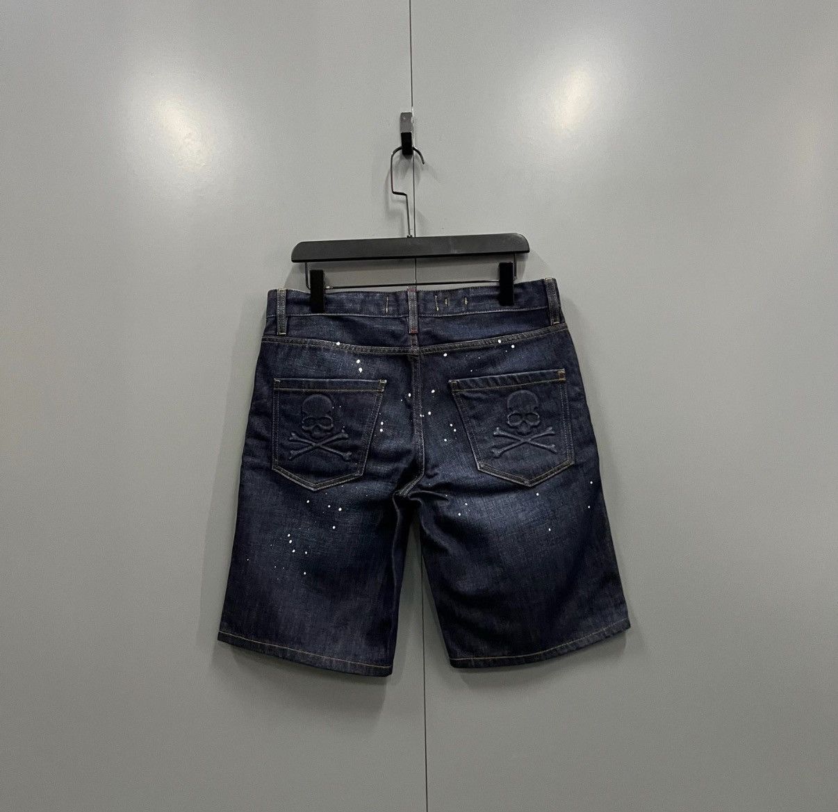 Philipp Plein Philipp Plein Dark Blue Distressed Denim Shorts J41 Size US 31 - 2 Thumbnail