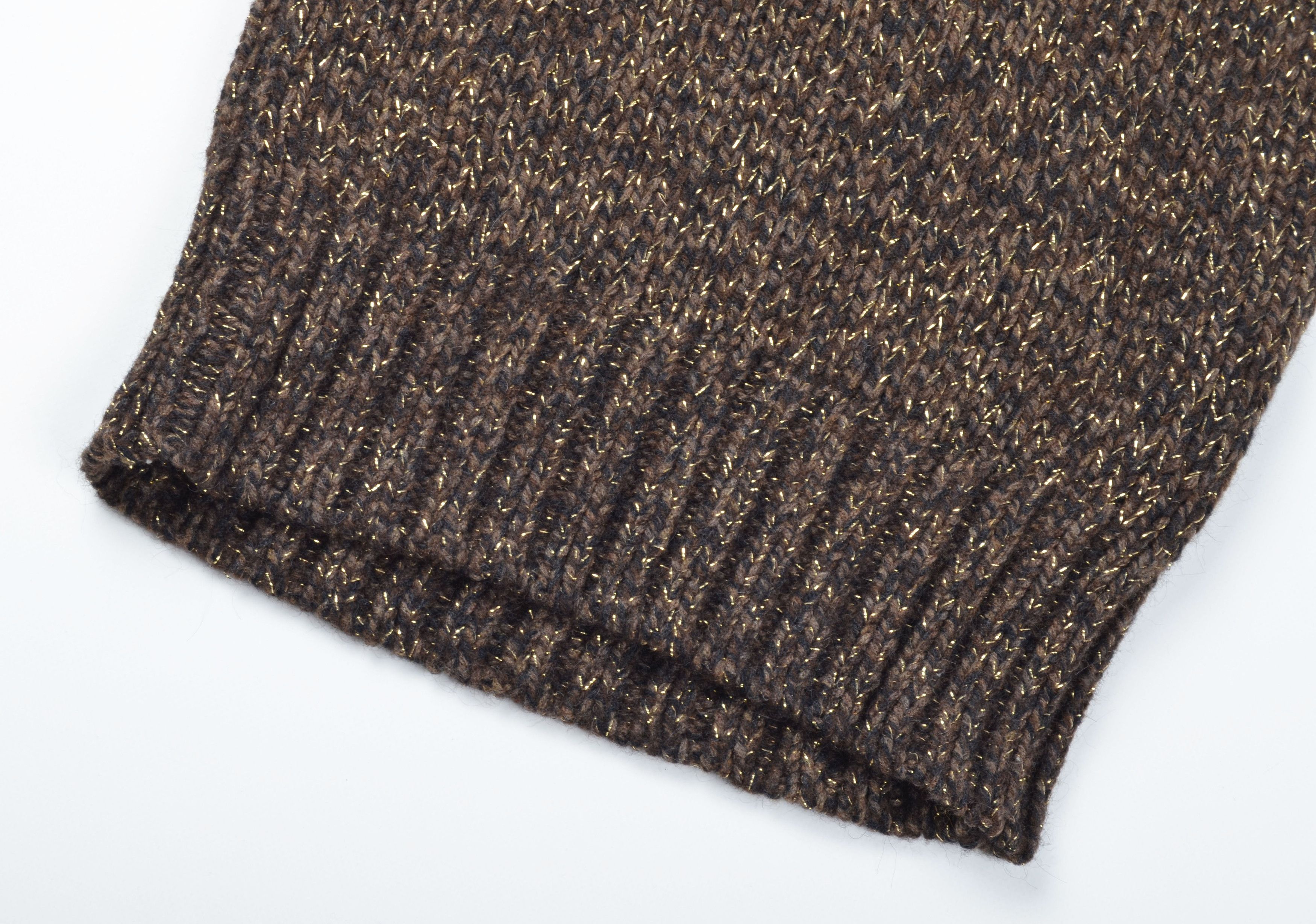 Max Mara Weekend Max Mara Wool Blend Brown Chunky Knit Sparkle Vest Size M / US 6-8 / IT 42-44 - 6 Thumbnail