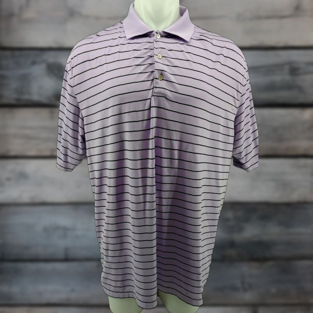 Peter Millar Peter Millar Summer Comfort Striped Polo Shirt Purple Golf XL Mens Polo Shirt Striped Purple Golf 90s Size US XL / EU 56 / 4 - 1 Thumbnail