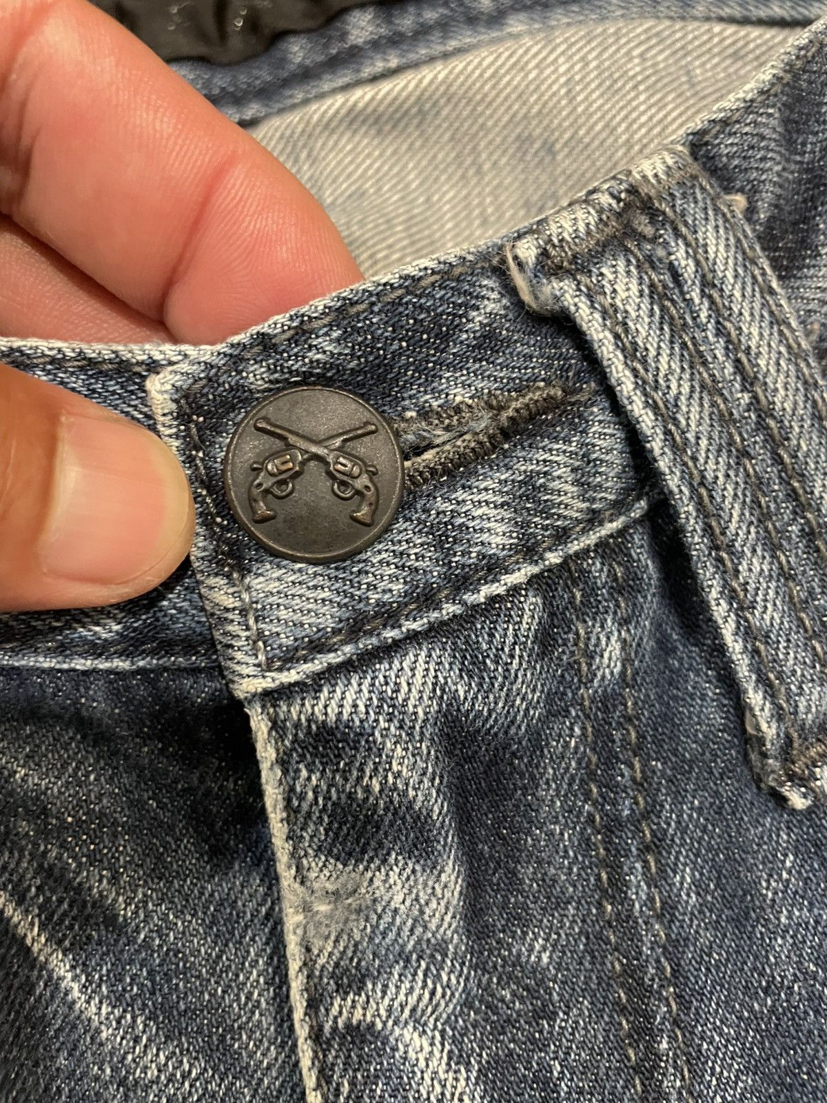 Roar Roar Made in Japan Denim Jeans Cross Gun Design Size US 30 / EU 46 - 8 Thumbnail