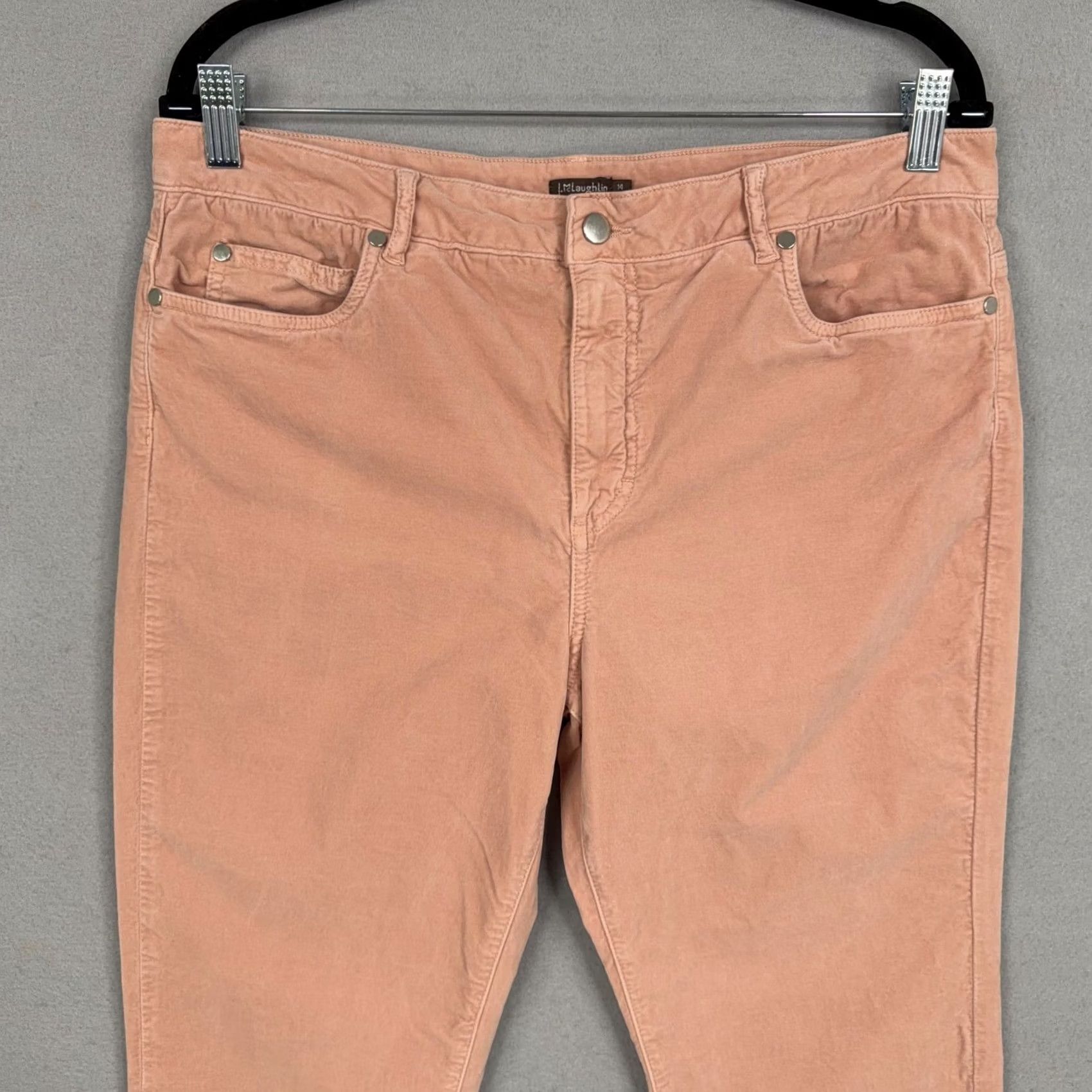J.McLaughlin J McLaughlin Pants Womens 14 Pink Peach Stretch Ankle Chino Casual City Preppy Size 36" / US 14 / IT 50 - 2 Thumbnail