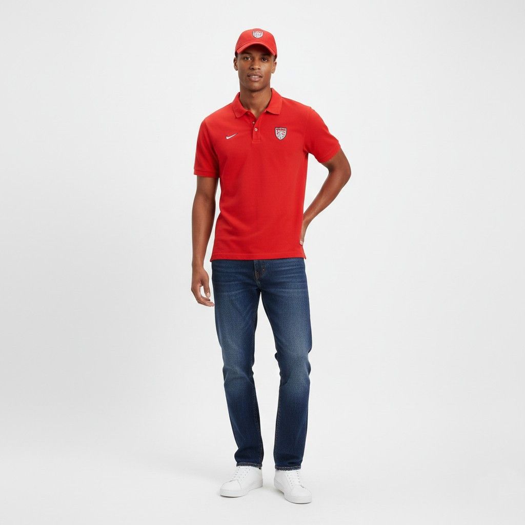 Nike Nike Team Men L Polo Shirt Red Cotton USA Football 6515 Size US L / EU 52-54 / 3 - 1 Thumbnail