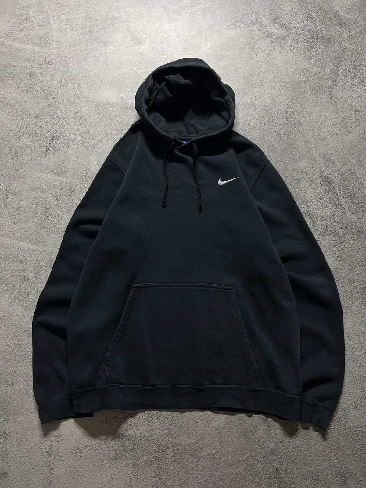 Nike × Vintage Vintage Y2k Nike 🖤 Faded Mini Swoosh Hoodie 00’s Size US L / EU 52-54 / 3 - 3 Thumbnail