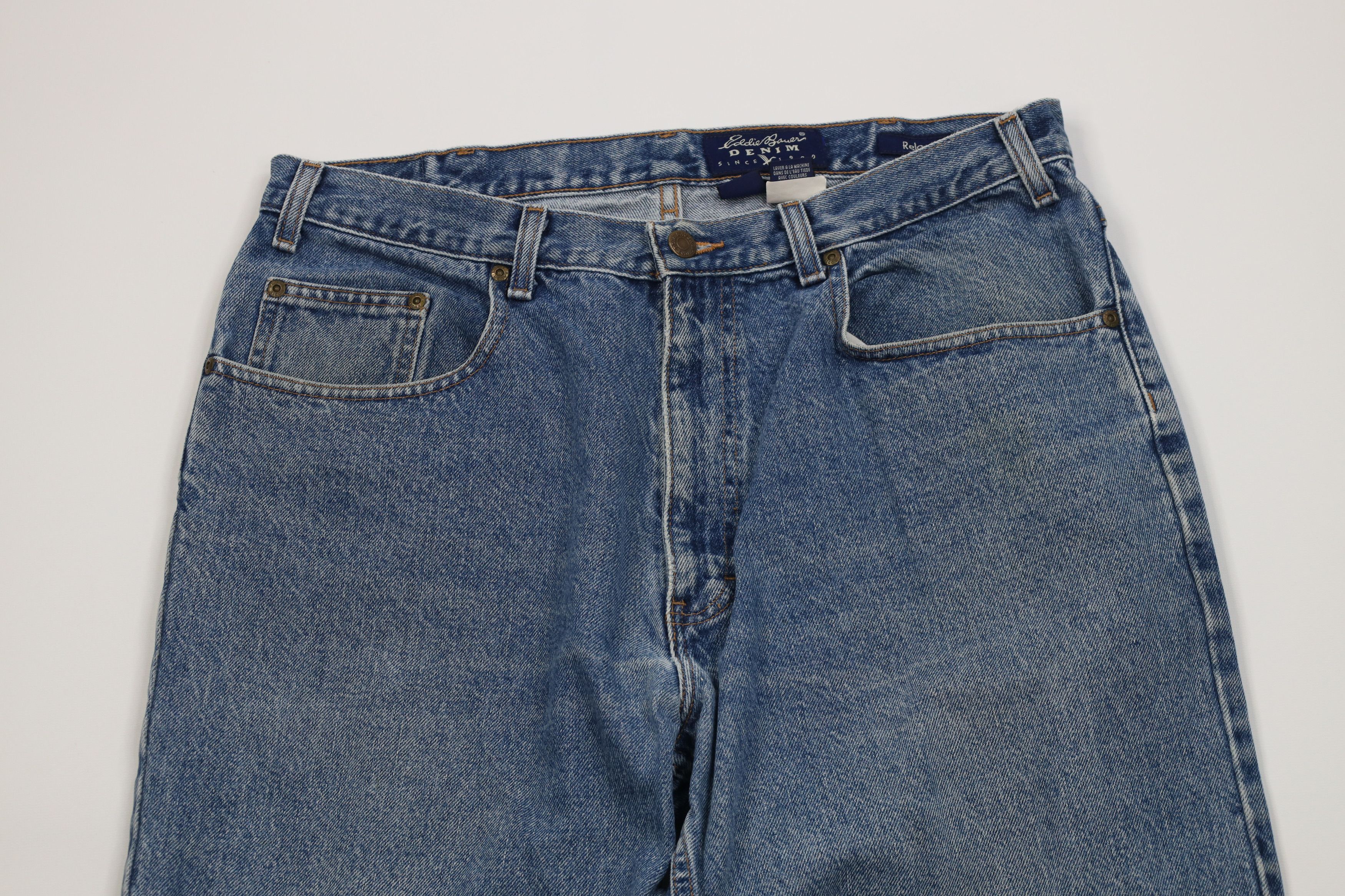 Eddie Bauer Vintage 90s Eddie Bauer Relaxed Fit Denim Jeans Blue Cotton Size US 34 / EU 50 - 2 Thumbnail
