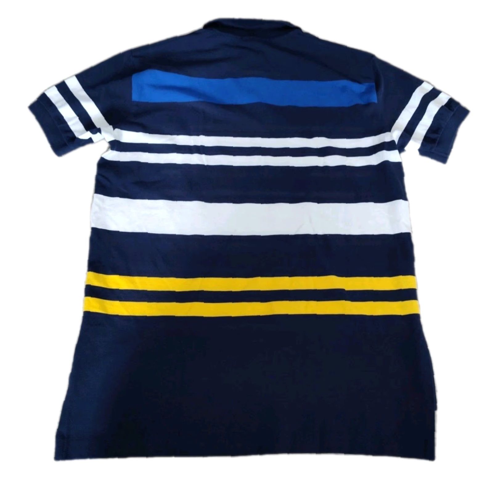 Polo Ralph Lauren VINTAGE Ralph Lauren Polo Shirt Men M Short Sleeve Striped 90s Cotton Blue Yellow White Red Pony Size US M / EU 48-50 / 2 - 2 Thumbnail