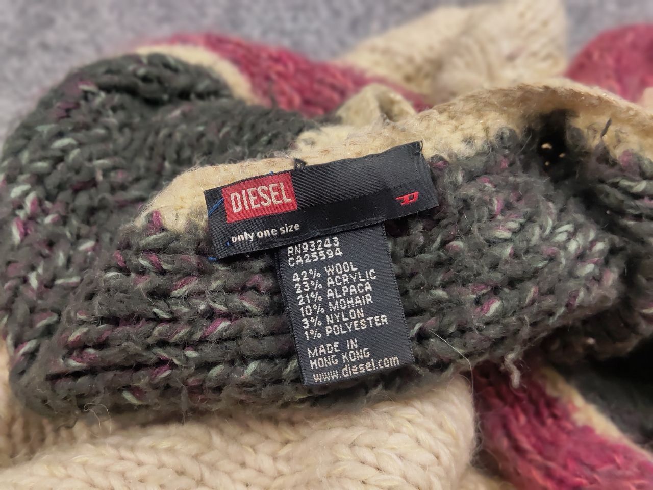 Diesel Vintage Diesel Hand Knit Sweater Wool Mohair Blend Poncho Size ONE SIZE - 12 Thumbnail