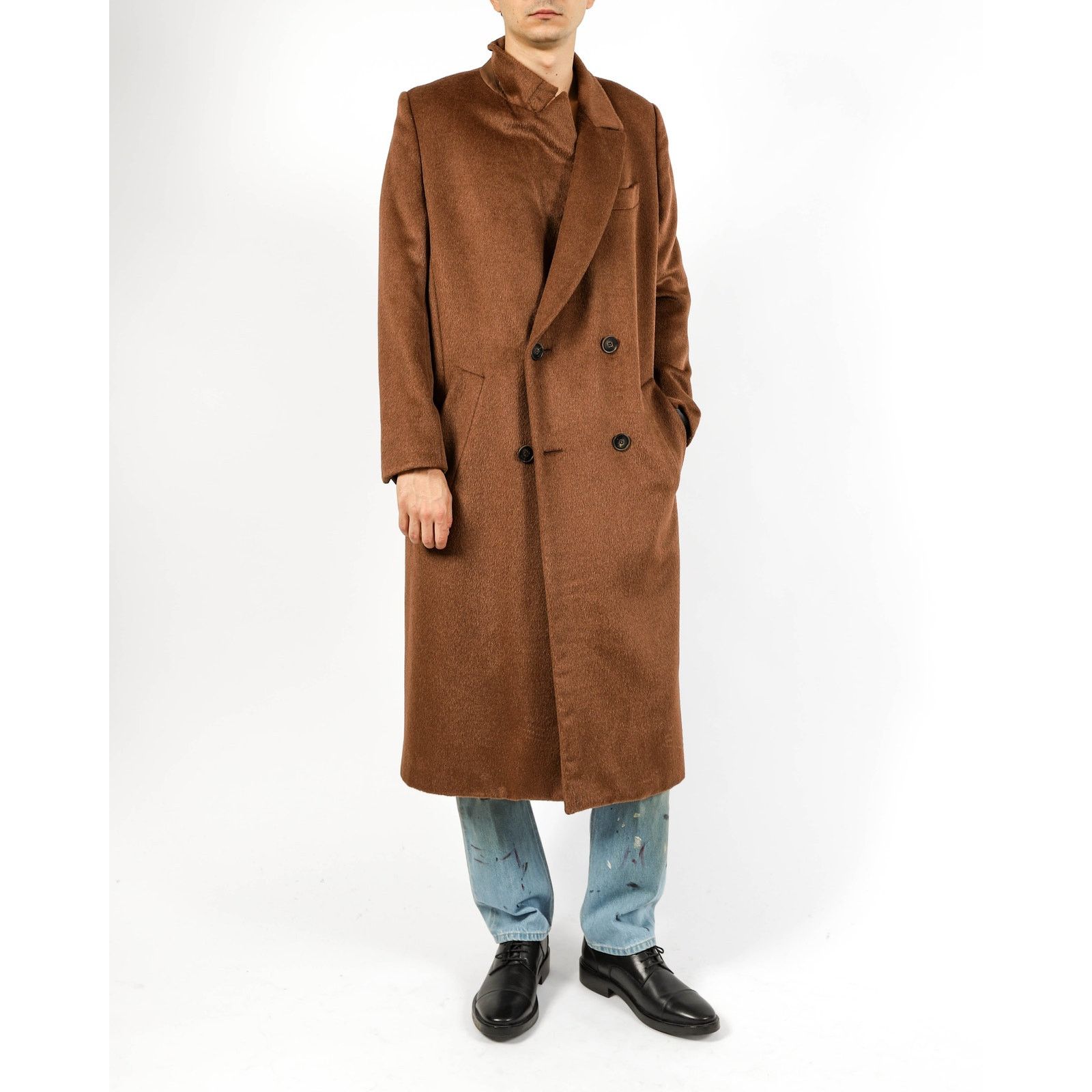 Berluti FW16 Double Breasted Coat in Brown Mohair Size US M / EU 48-50 / 2 - 2 Thumbnail