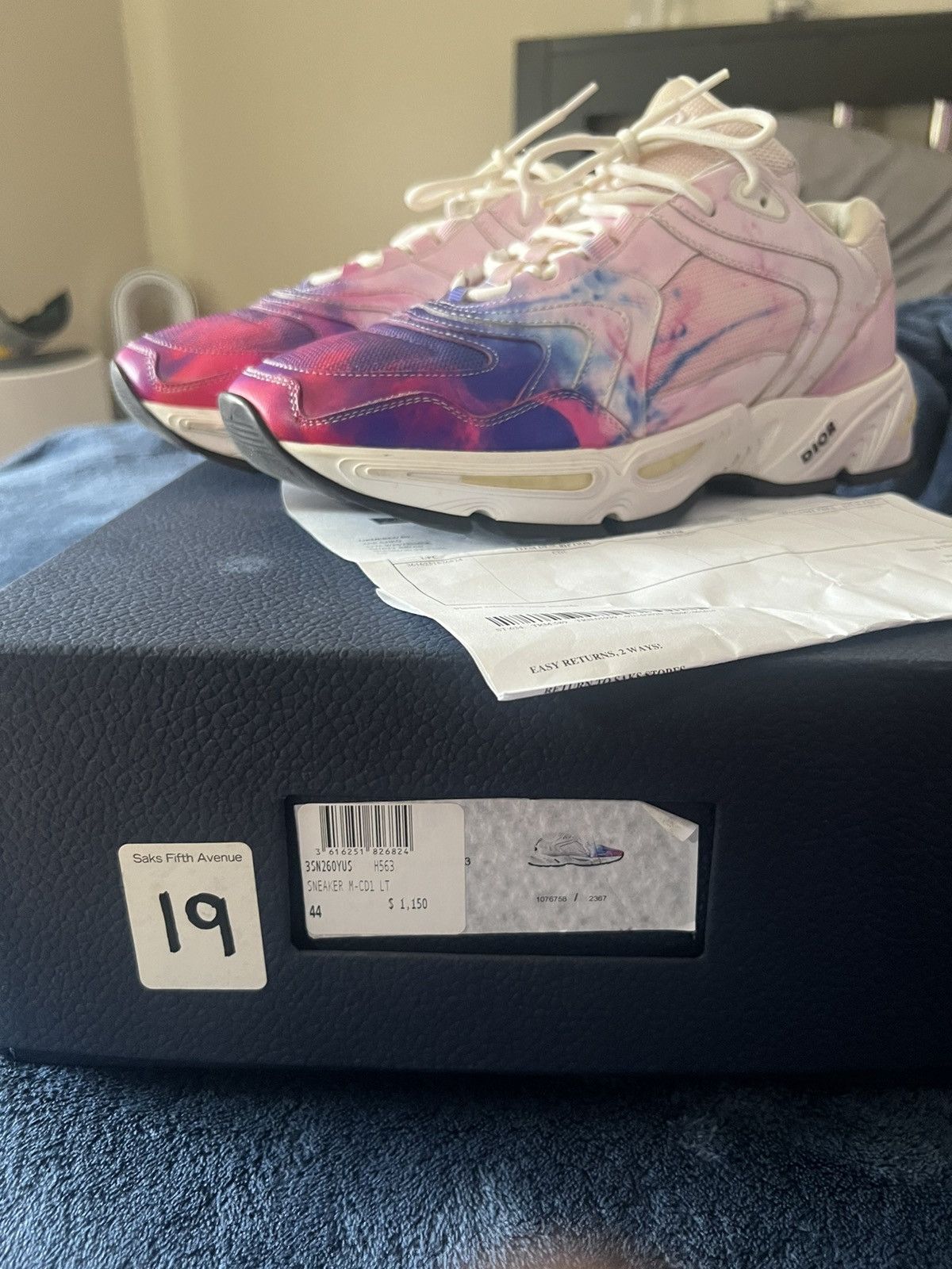 Dior CD1 Blue/Pink Tye Dye Size US 11 / EU 44 - 1 Thumbnail