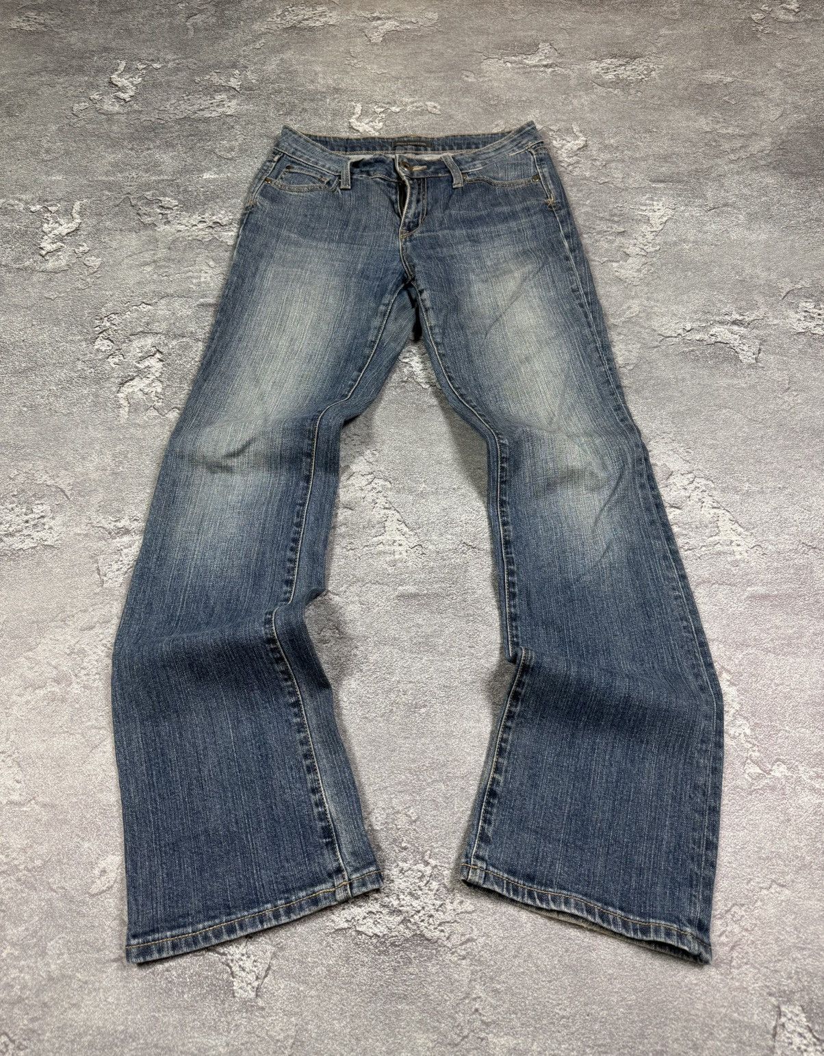 Pre-owned If Six Was Nine Y2k  2000s Flared Bootcut Jeans Low Rise In Blue