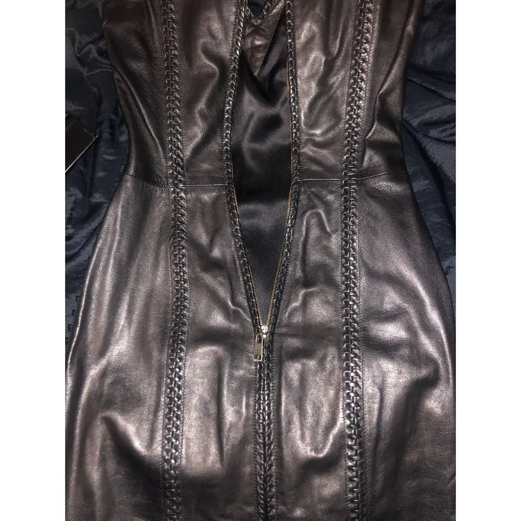 Alexander McQueen Buttery Leather Embellished Dress Size XS / US 0-2 / IT 36-38 - 7 Thumbnail