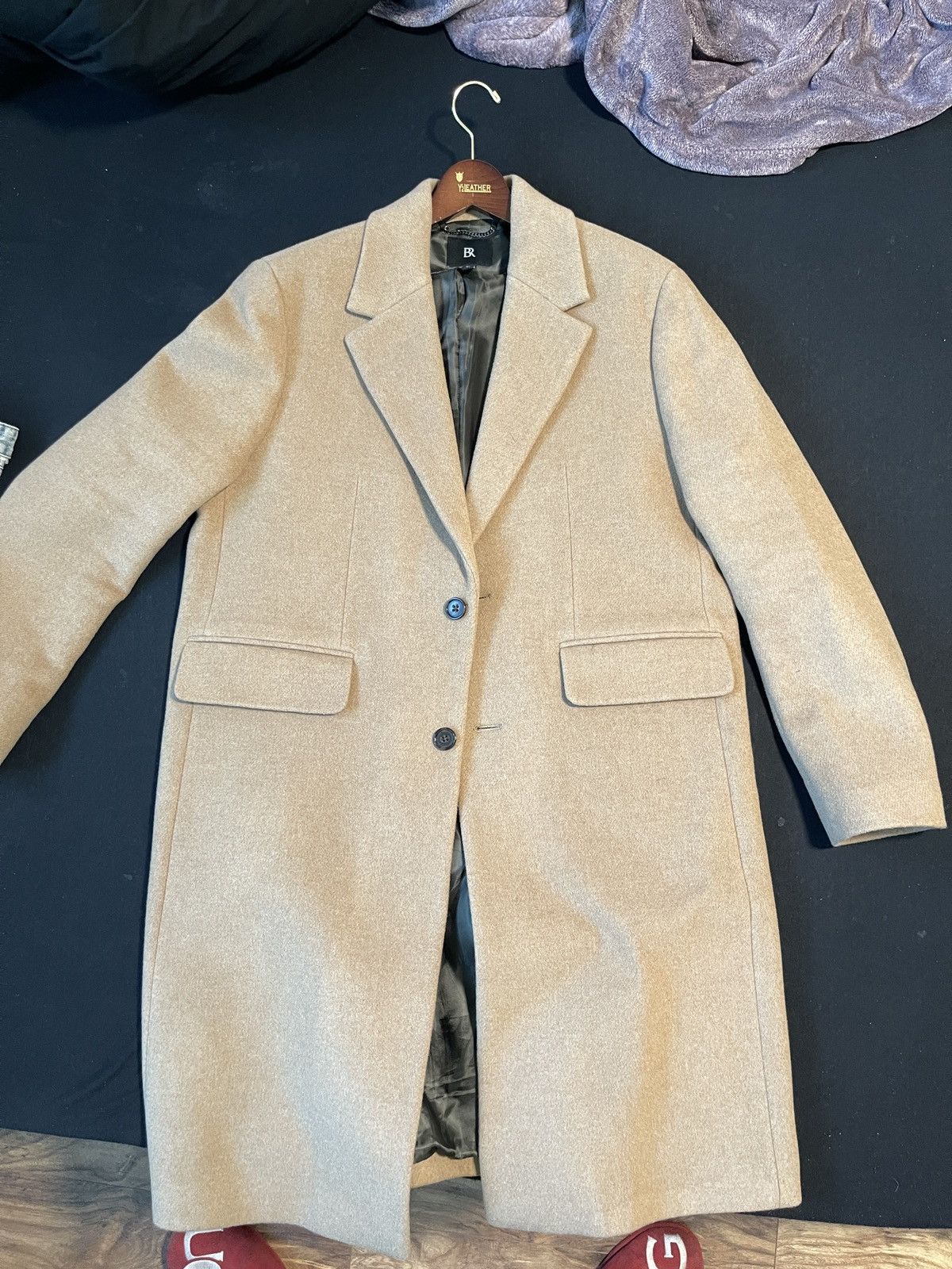 image of Banana Republic Tan Heavy Overcoat in Beige, Men's (Size XL)