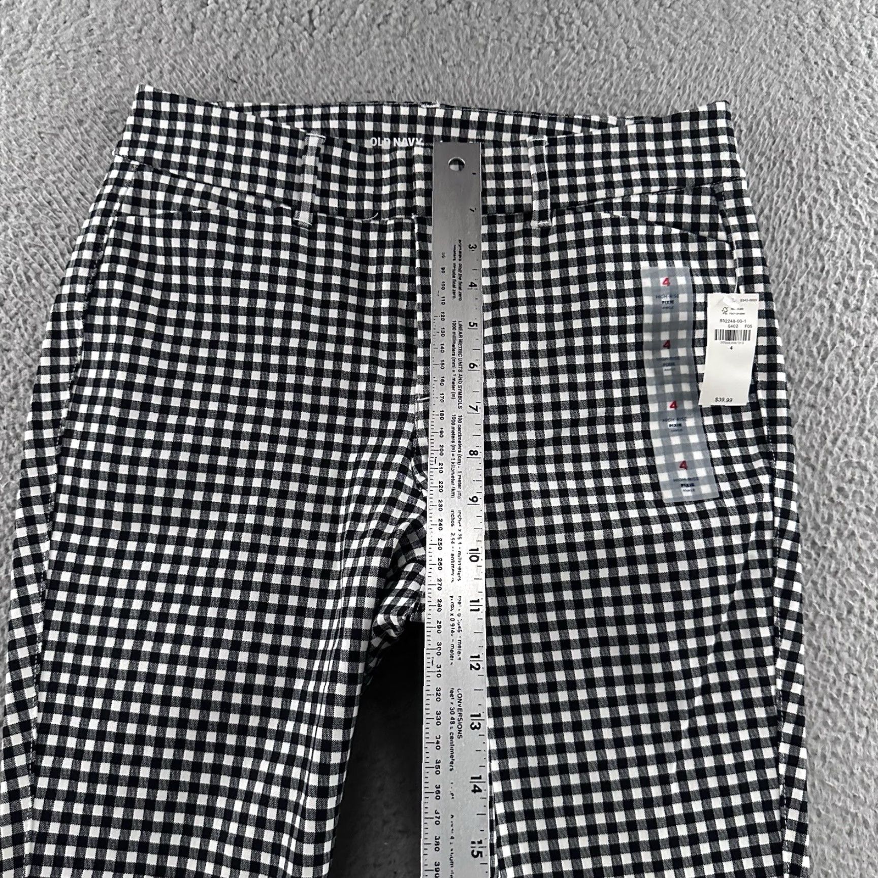 Old Navy Old Navy Womens Pants Pixie High Rise Tapered Ankle 4 Black White Multicolor Pocketed Size 24" / US 00 / IT 34 - 5 Thumbnail