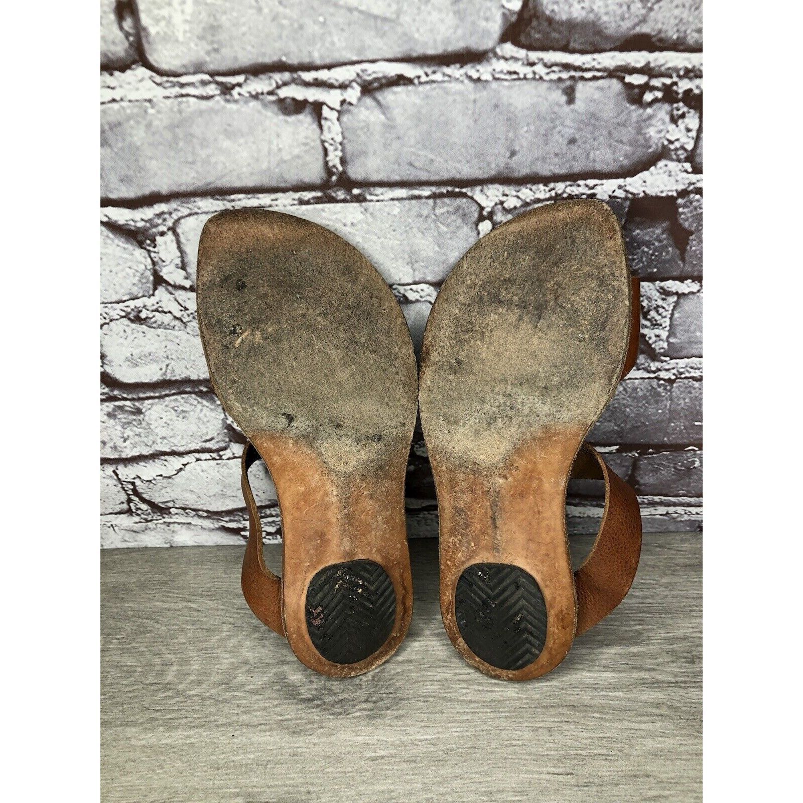 CYDWOQ Cydwoq Brown Leather Toe Post Strap Flat Handmade Sandals Wo Size US 9 / IT 39 - 8 Thumbnail