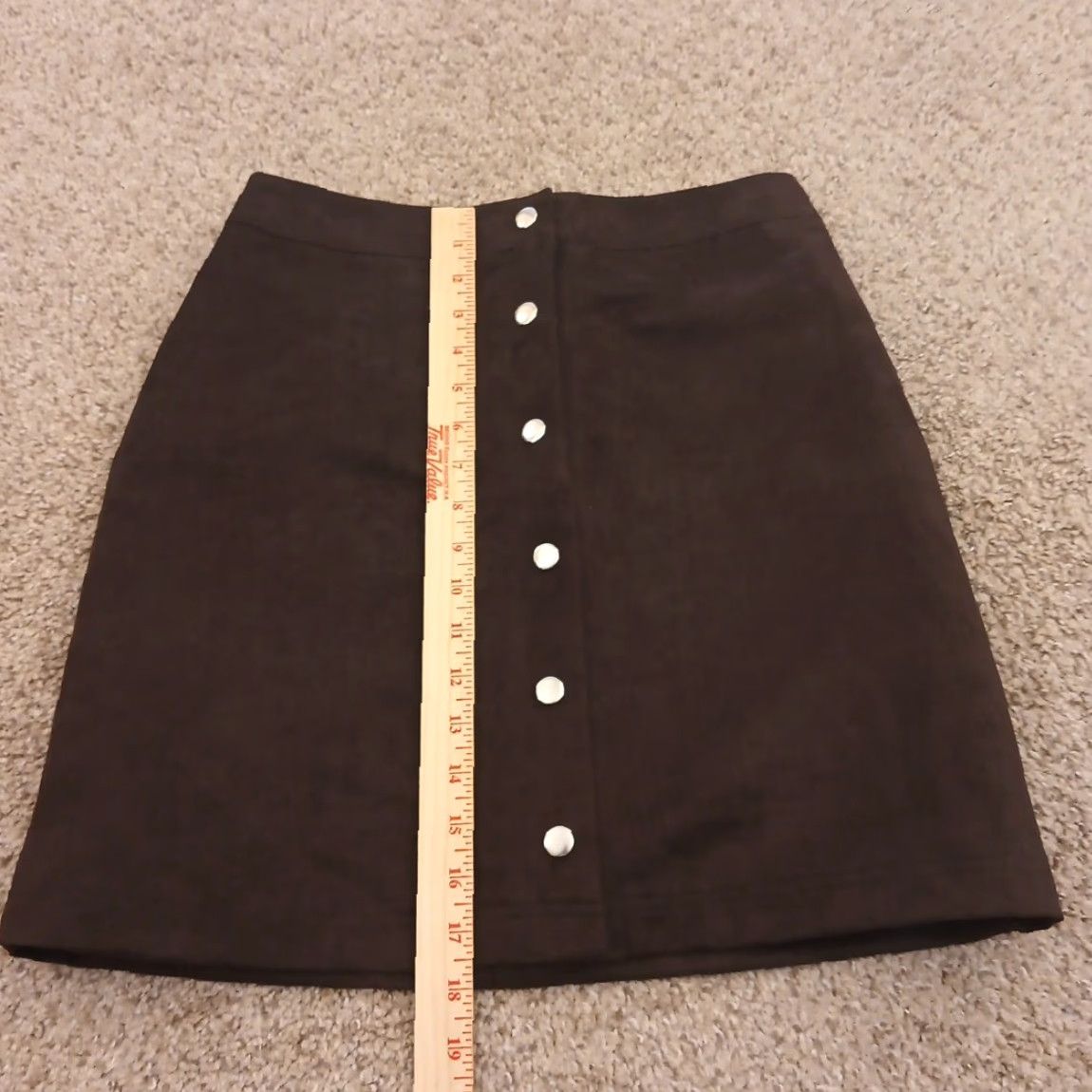 Vintage The Limited Skirt Women Knee Length Brown Polyester Faux Suede Snap Closure Size 0 Size 25" / US 0 / IT 36 - 4 Thumbnail