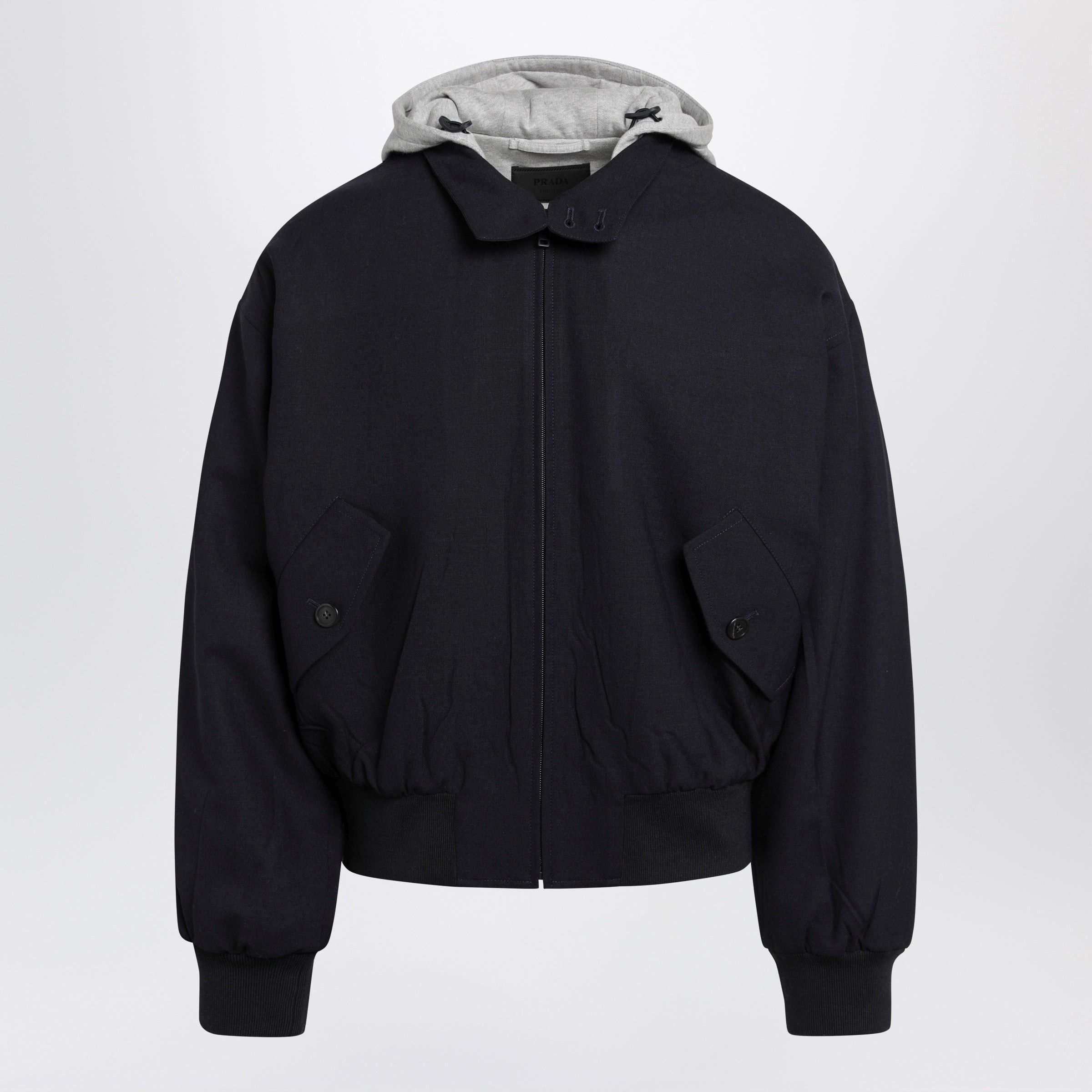 Prada Prada Navy Wool Hooded Jacket Size US L / EU 52-54 / 3 - 1 Thumbnail