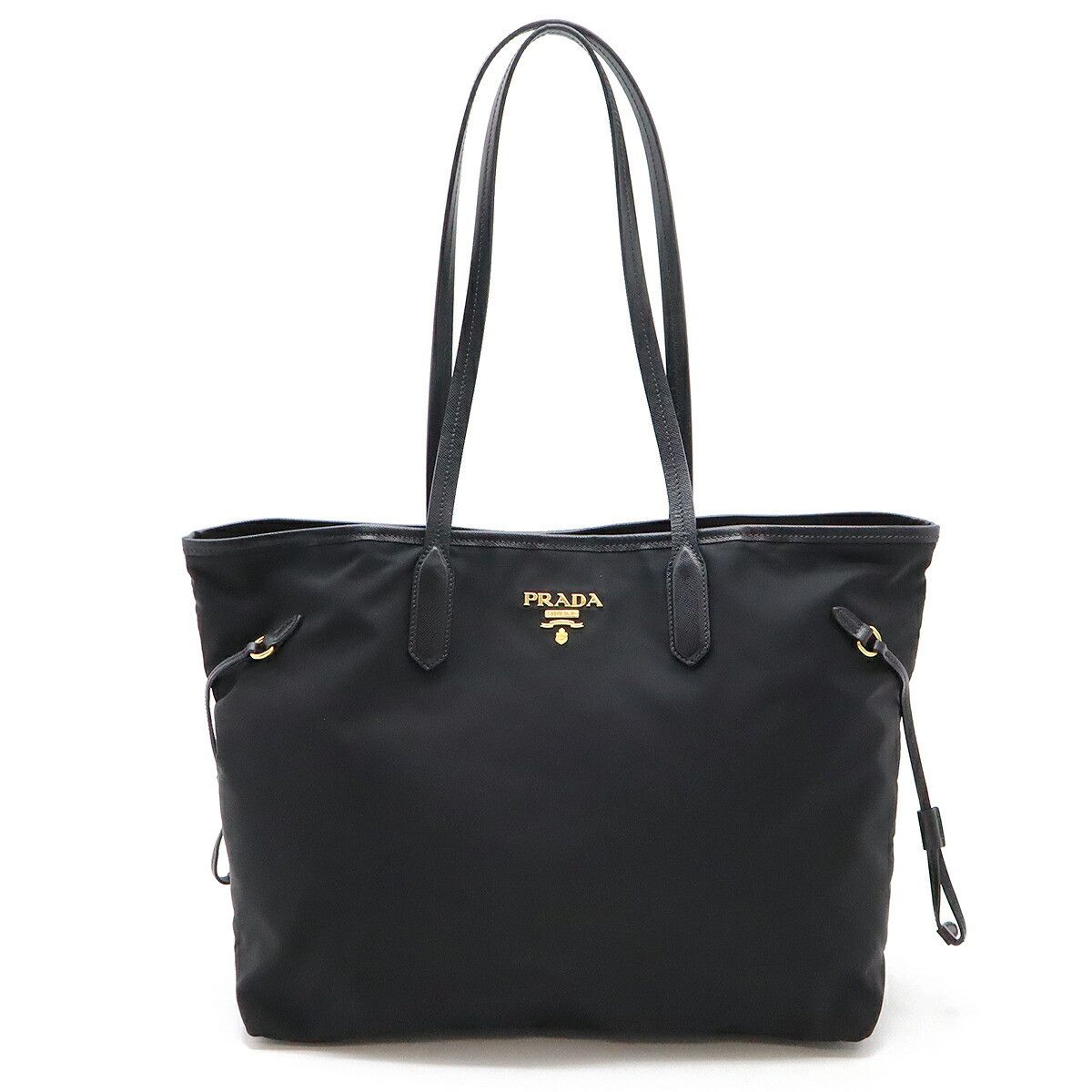 Prada Prada Nylon/leather 2Way Tote Bag Br4001 Leather Shoulder Bag Br4001 in Black, Women's