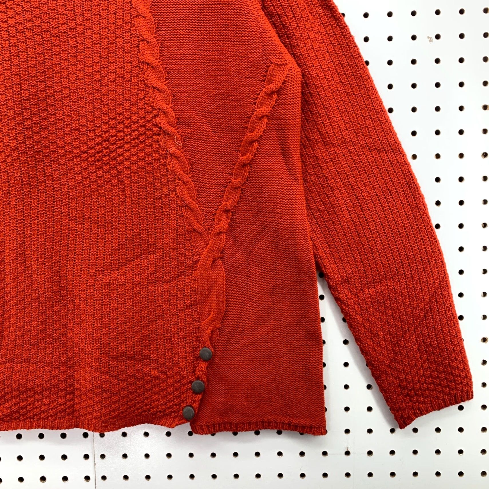 Vintage NEW Studio Works Cable Knit Sweater Women XL Loose Knit Long Sleeve Pullover Rust Orange Size XL / US 12-14 / IT 48-50 - 4 Thumbnail