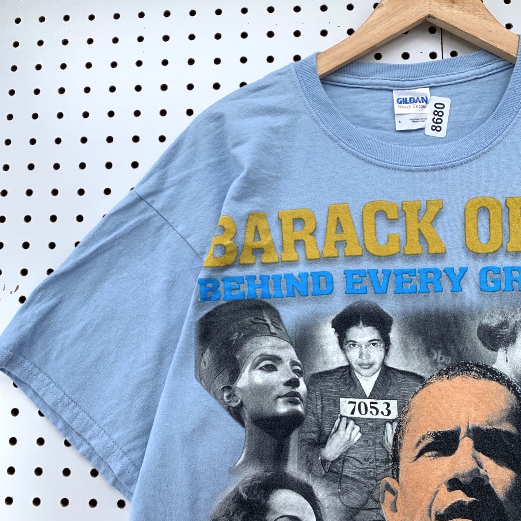 Gildan Barack Obama President Shirt Large Blue AOP All Over Print Mens 2008 22x30 Size US L / EU 52-54 / 3 - 4 Thumbnail