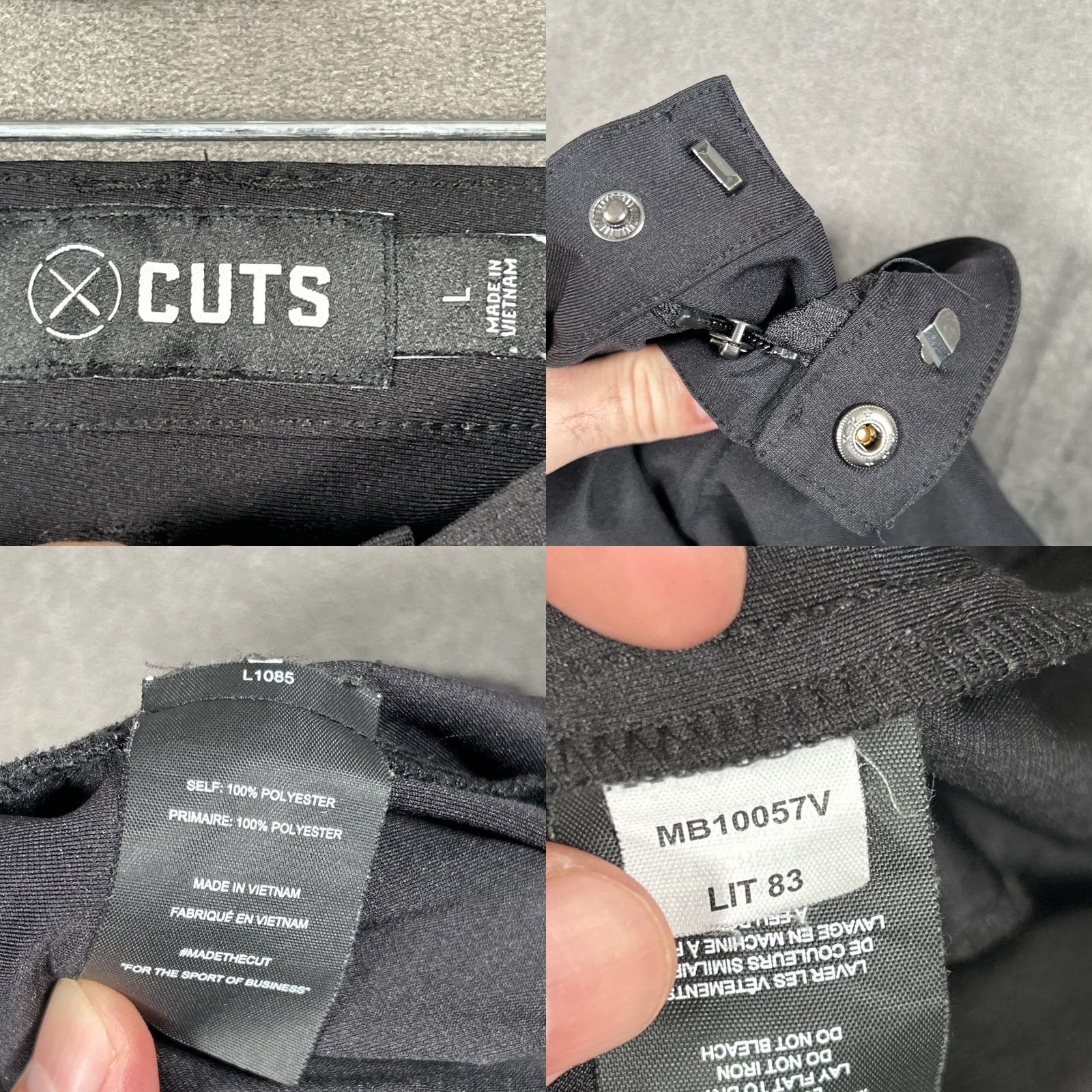 Cuts Cuts AO Jogger Mens L Black Tapered Stretch MB10057V 32x28 Jogger Pants Slim Fit Casual Workwear 100% Polyester City Style Size US 33 - 8 Thumbnail